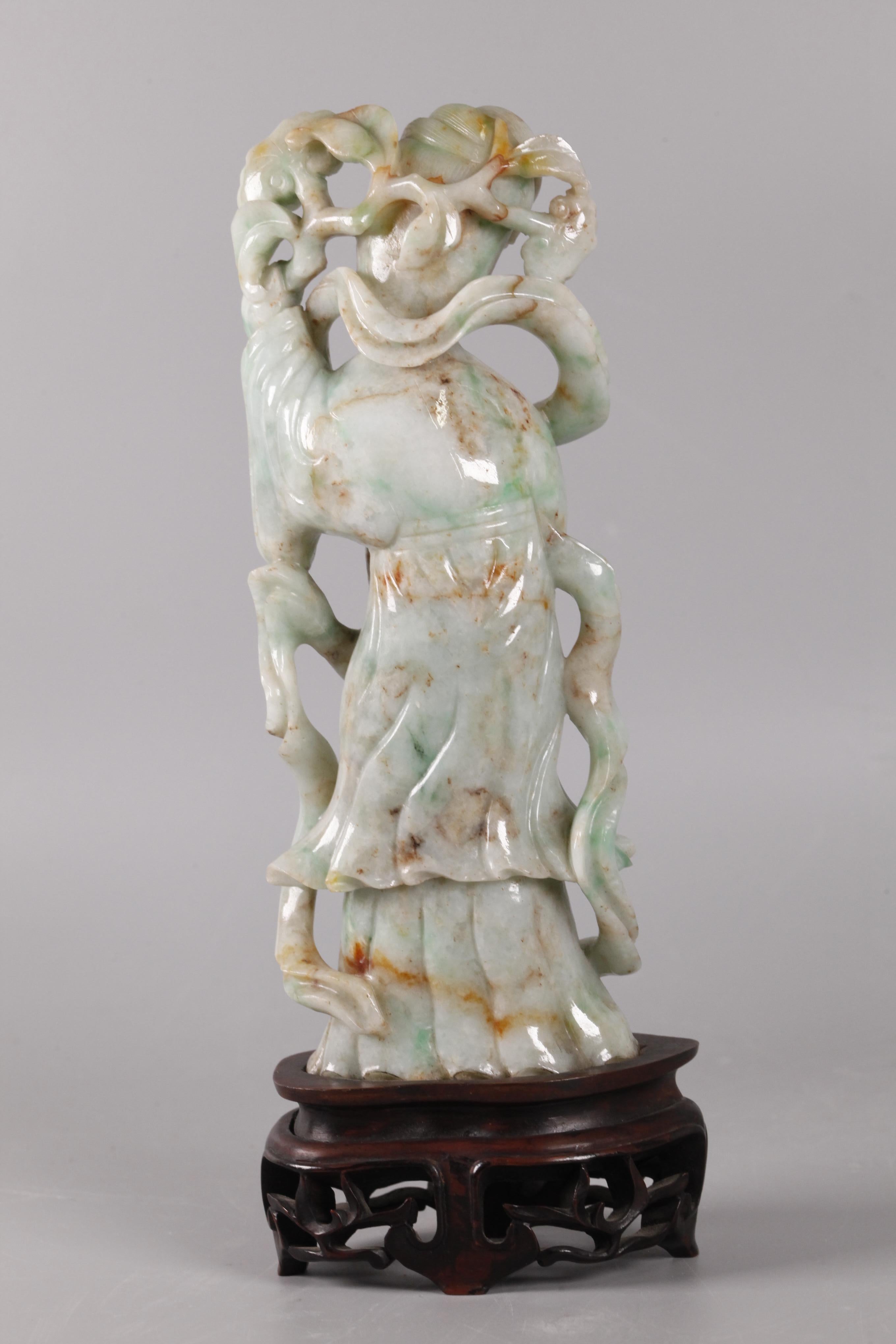 Chinese jade female immortal, Republican period In Good Condition For Sale In New York, NY