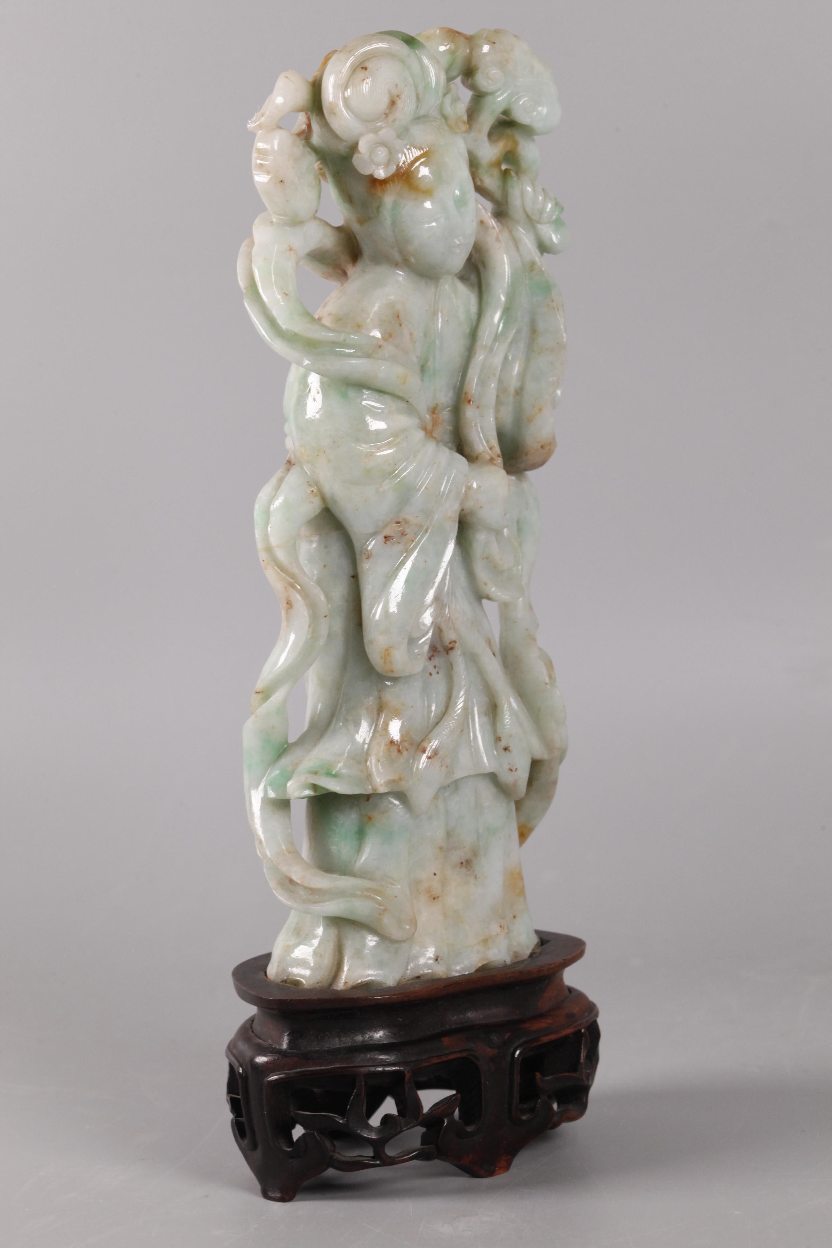 20th Century Chinese jade female immortal, Republican period For Sale