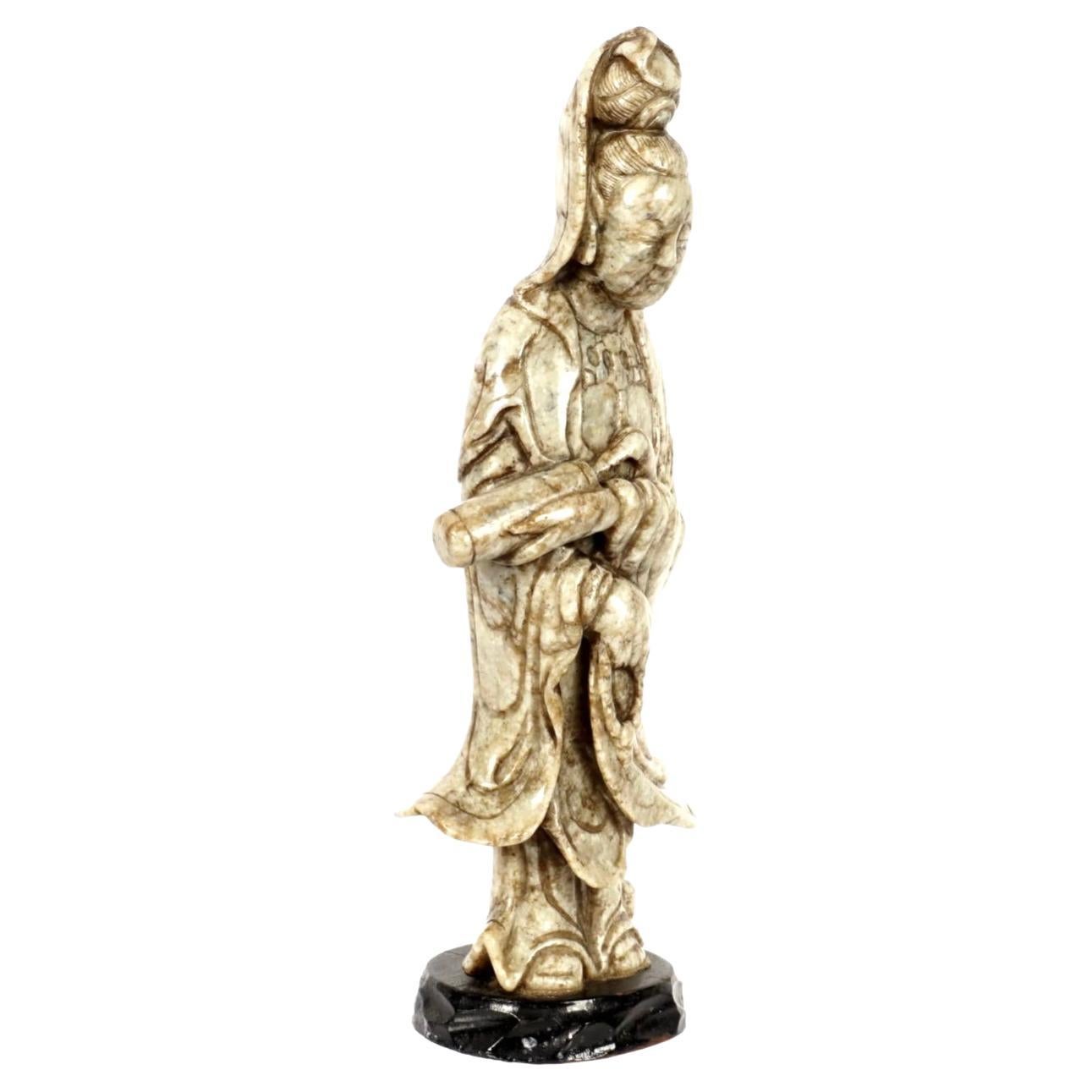 Chinese Jade Figure of Guanyin For Sale