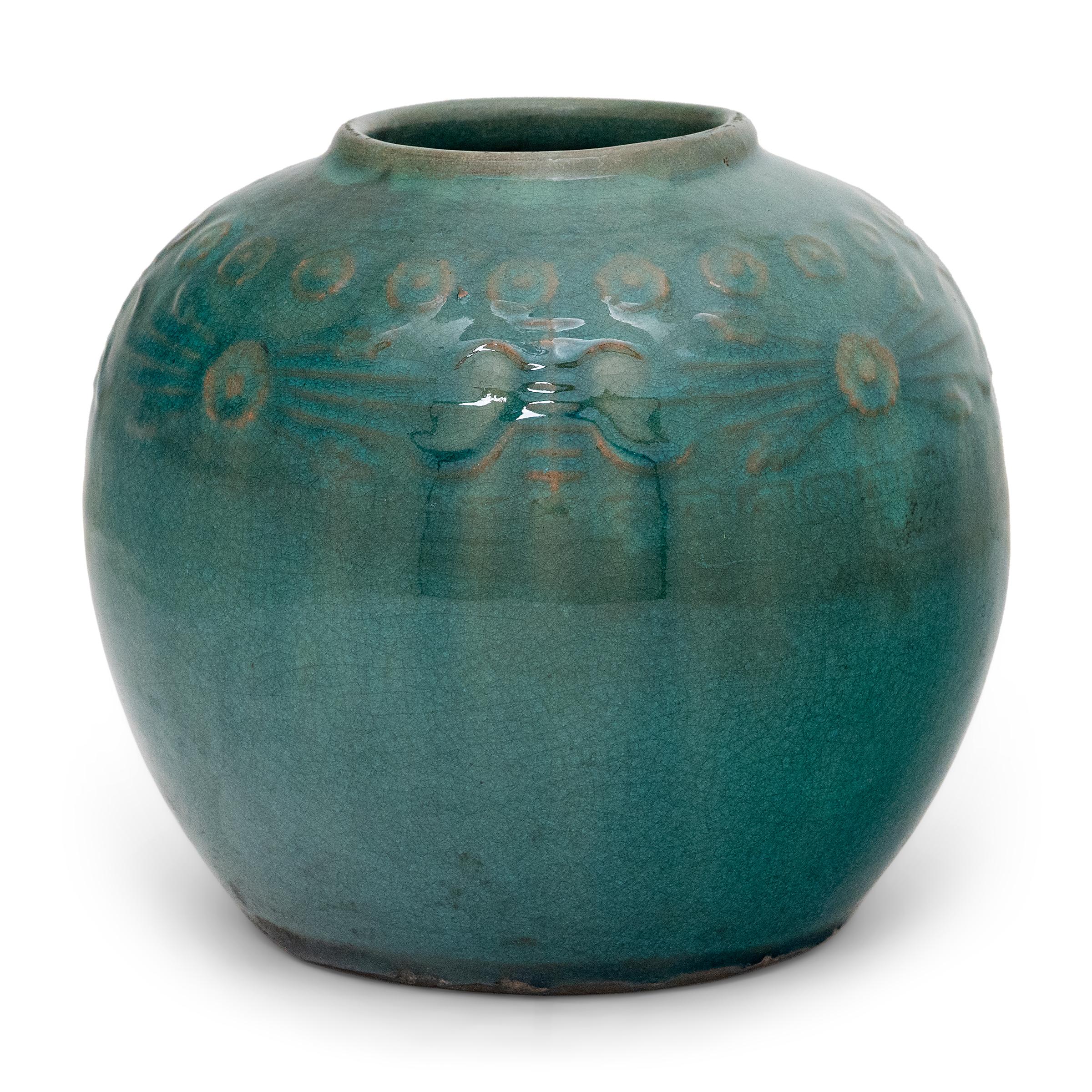 Primitive Chinese Jade Green Salt Jar, c. 1900