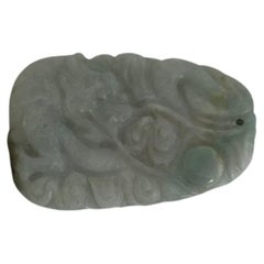 Chinese Jade Jadeite / Nephrite Pendant finely hand carved dragon, 19th C Qing