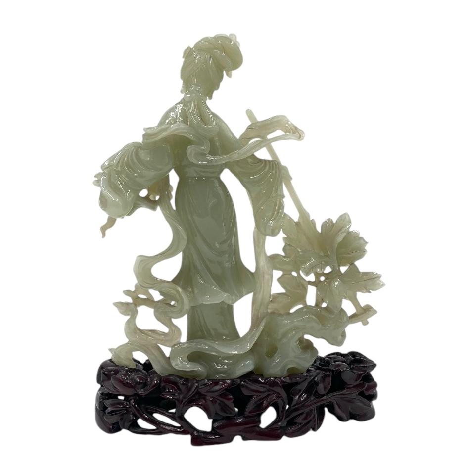 Chinese Export Chinese Jade Lady Sculpture.