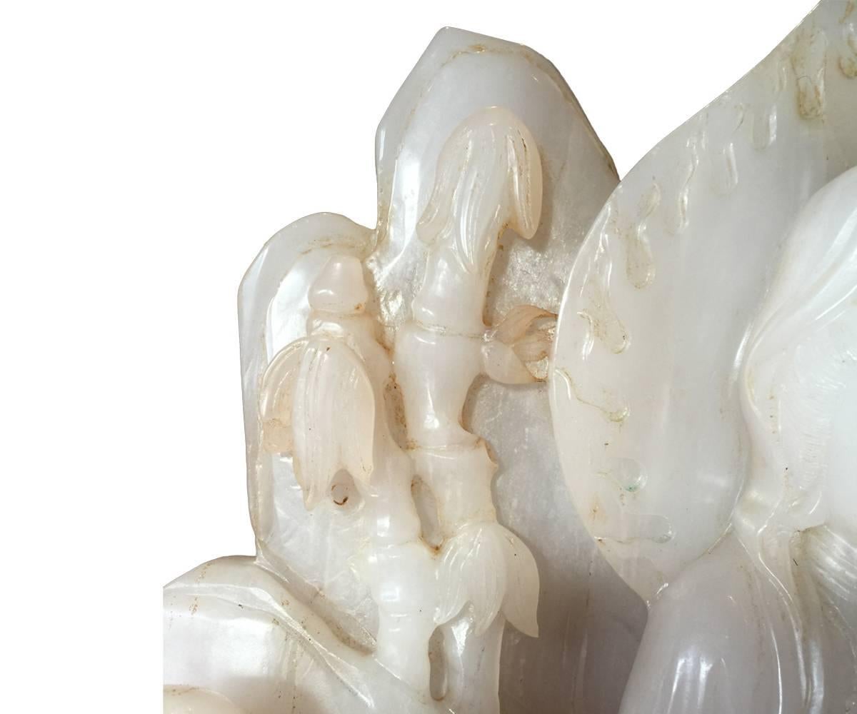 Chinese Jade Quan Yin Figural Group In Good Condition For Sale In Laguna Beach, CA