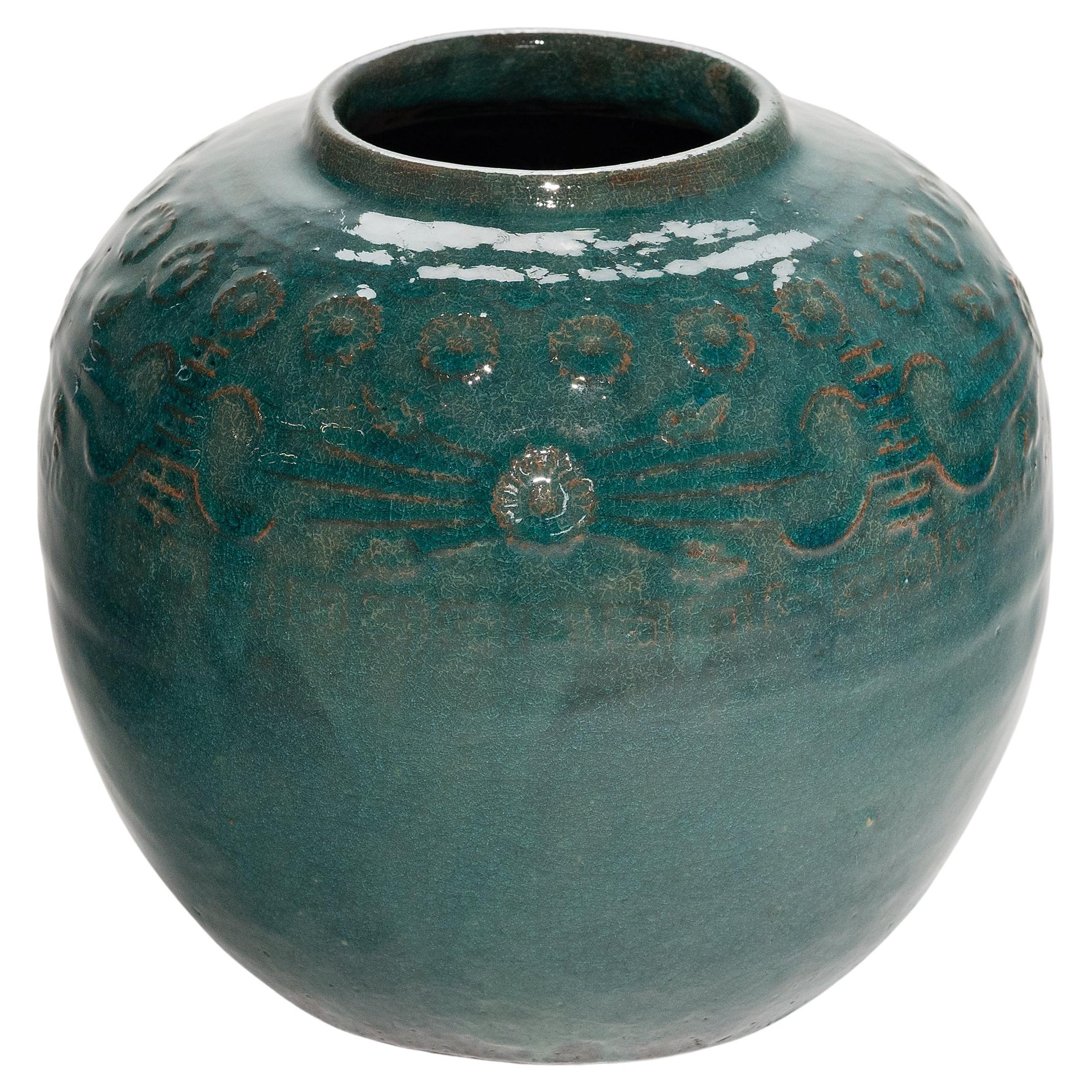 Chinese Jade Green Salt Jar, c. 1900