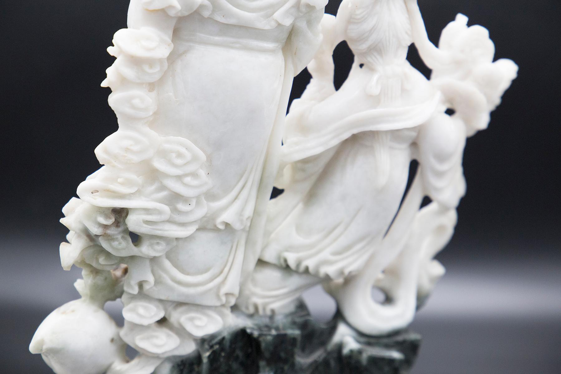Chinesische Jade-Statue eines Konfuzianischen Salbei im Angebot 2