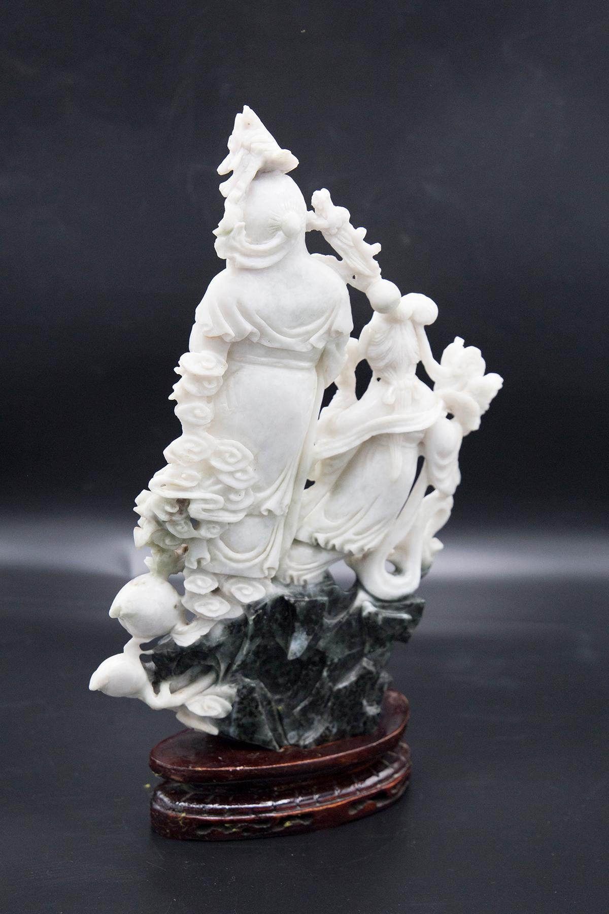 Chinesische Jade-Statue eines Konfuzianischen Salbei im Angebot 4