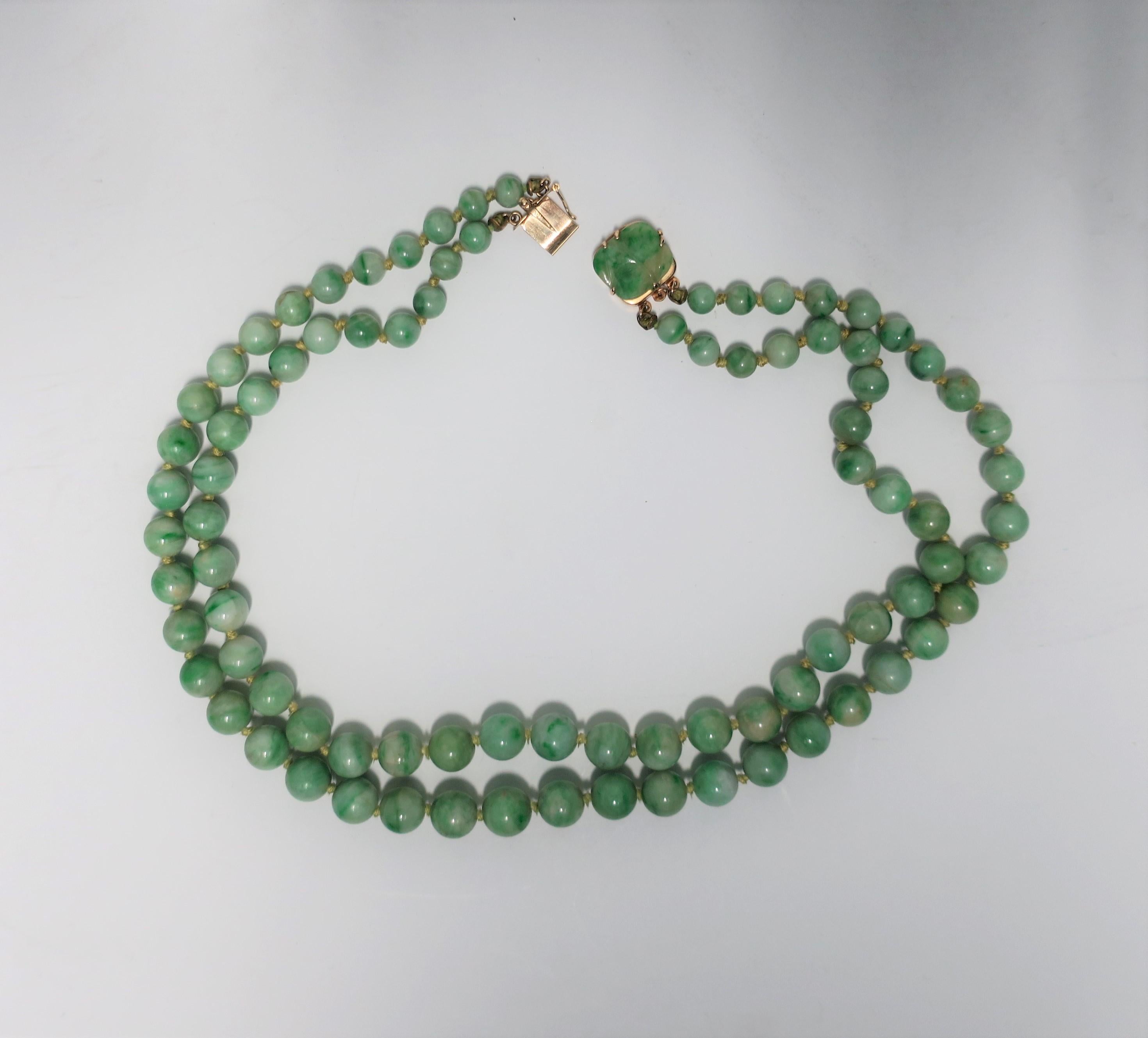 Chinese Jadeite and Gold Necklace, circa 1940s 6