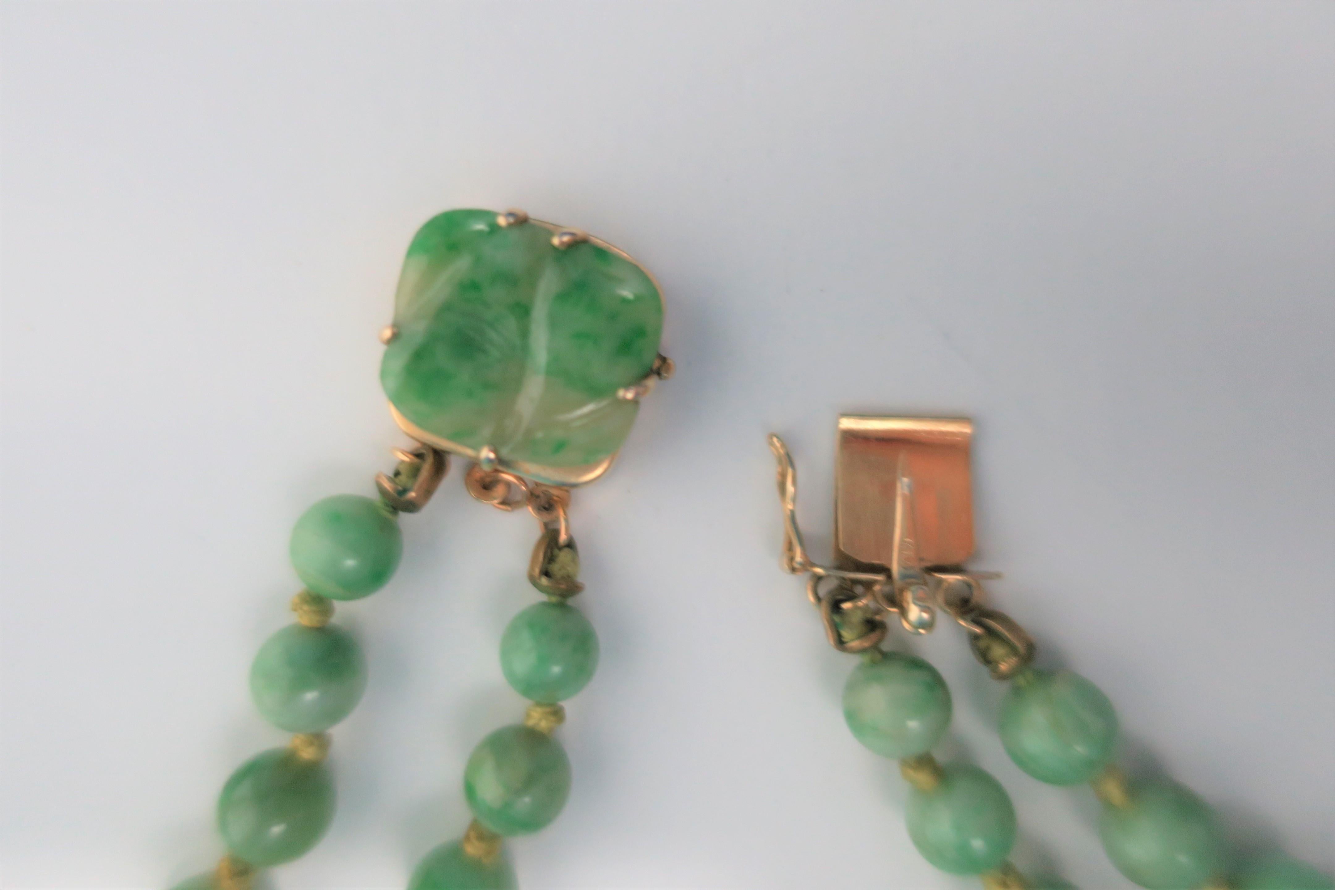 Chinese Jadeite and Gold Necklace, circa 1940s 5