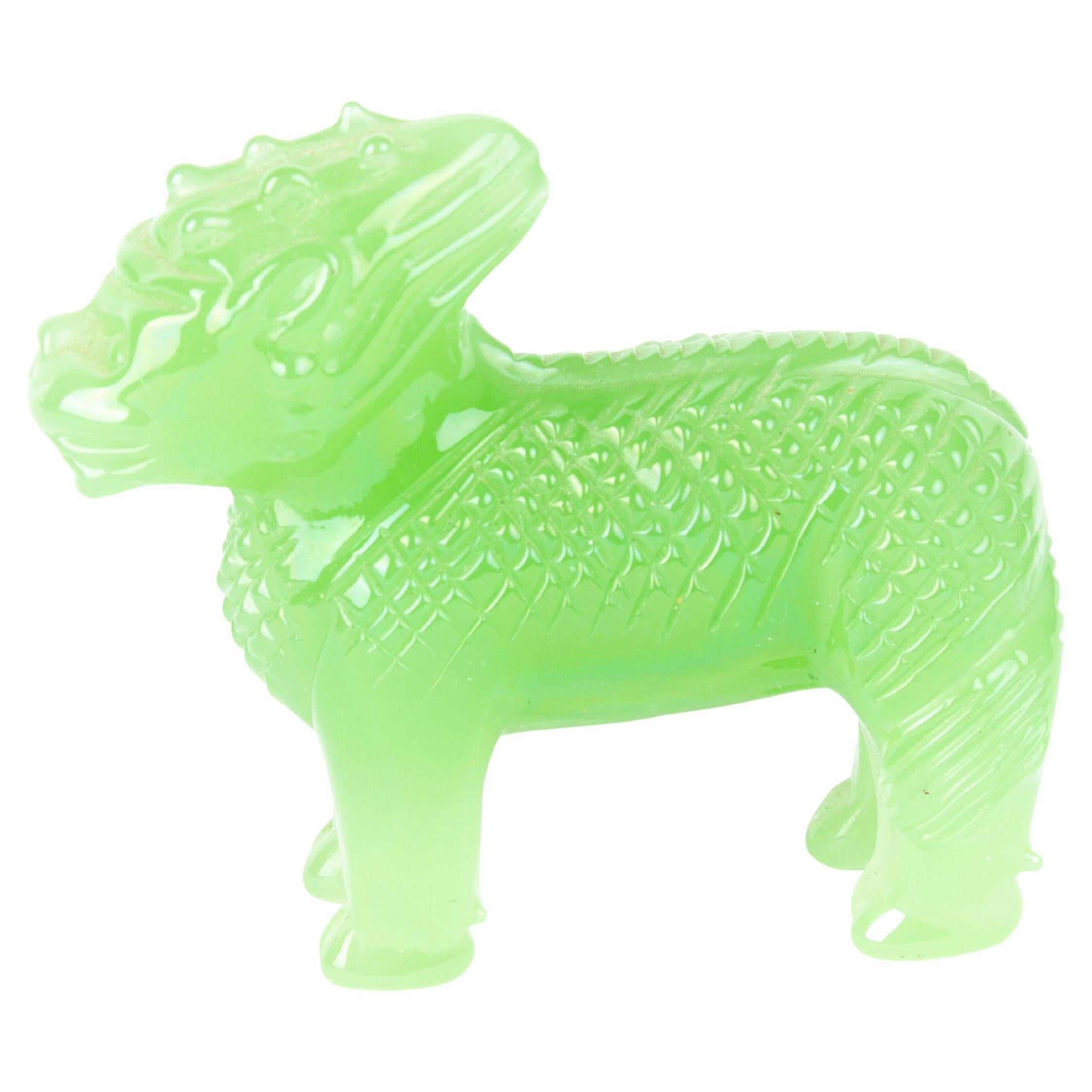 Chinese Jadeite Sculpture of a Foo Dog 19th Century Qing For Sale