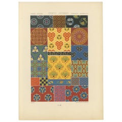 Estampado textil chino y japonés - Litografía de diseños geométricos, 1869