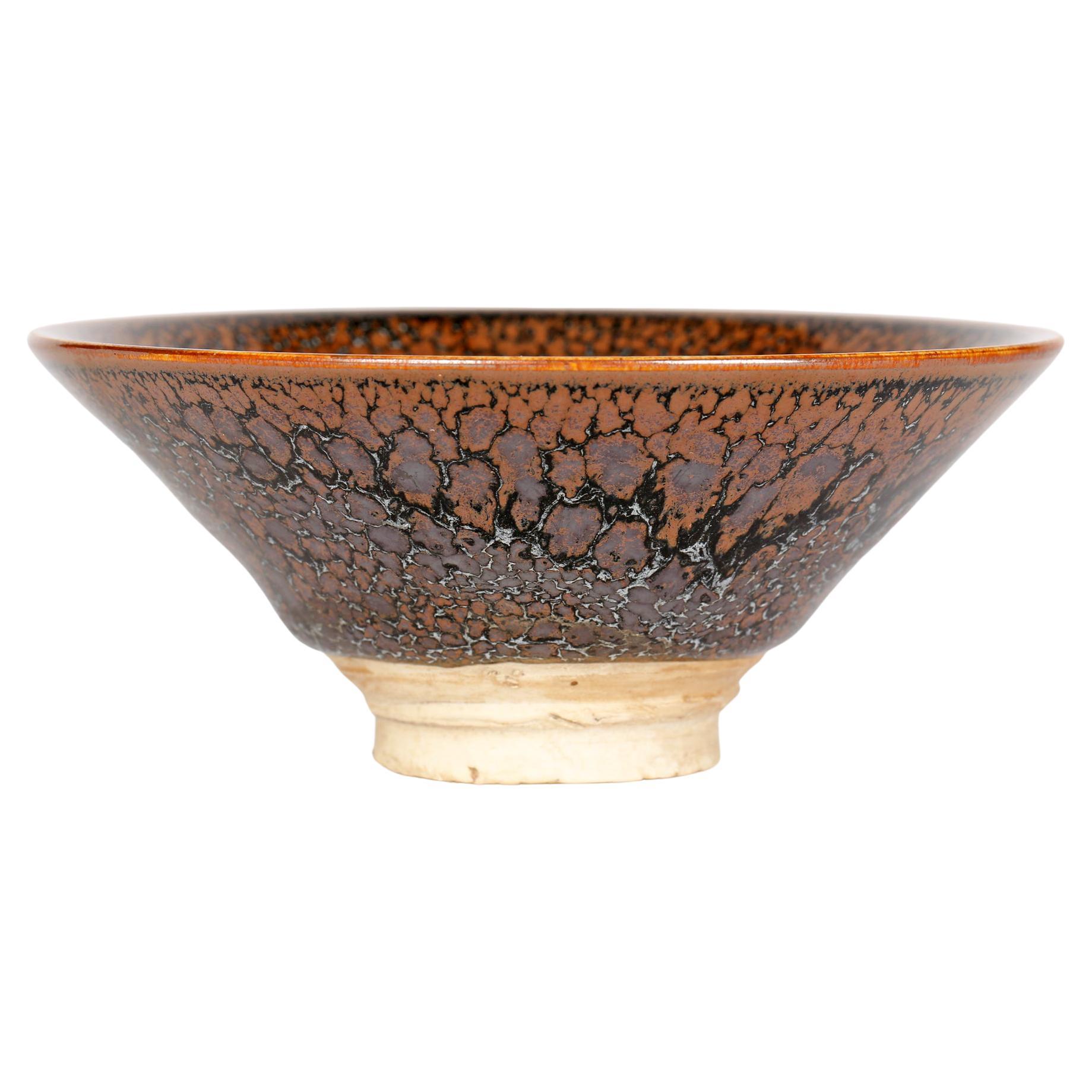 Chinese Jian Ware Style Brown Oilspot Pattern Pottery Teabowl