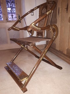 Chinese Jiaoyi Folding Armchair In Jichimu, China Qing Dynasty