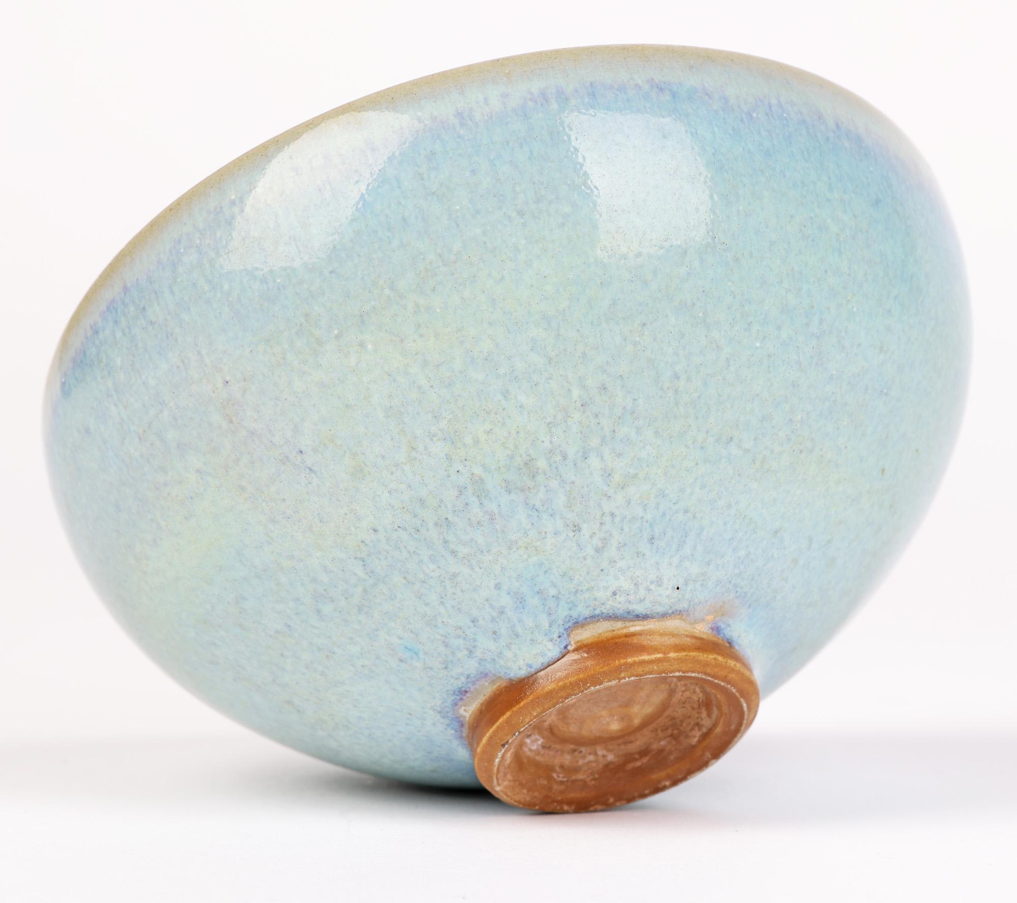 Ciotola in ceramica artistica cinese Jun Ware con pelliccia di lepre blu smaltata 6