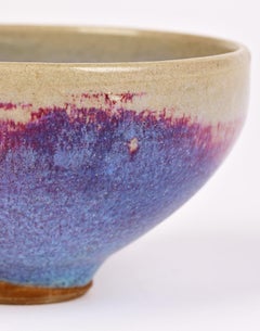 Chinese Jun Ware Blue and Red Hares Fur Glazed Art Pottery Bowl