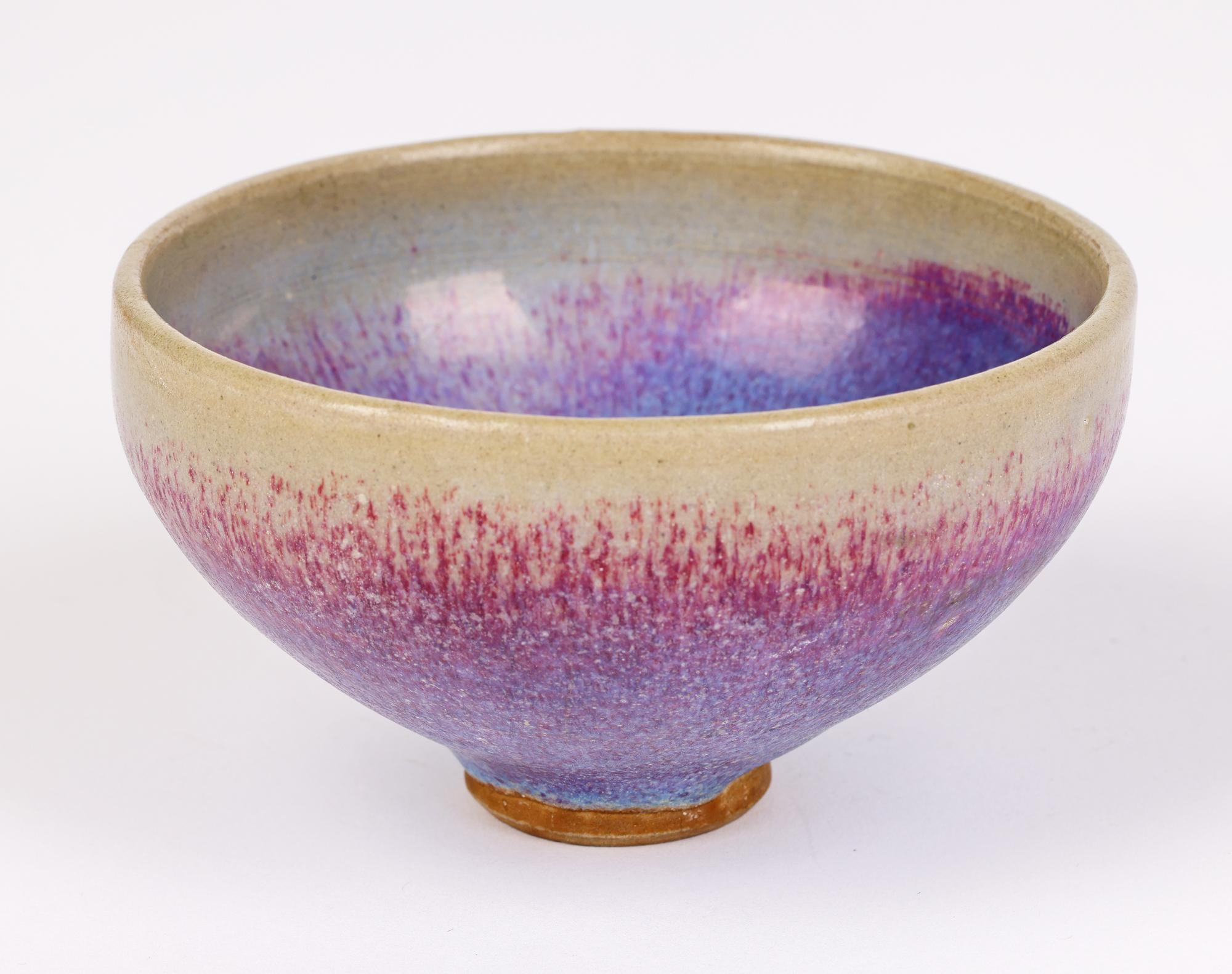 Chinesisch Jun Ware blau & rot Hasenfell glasierte Kunst Keramik Schüssel (20. Jahrhundert) im Angebot