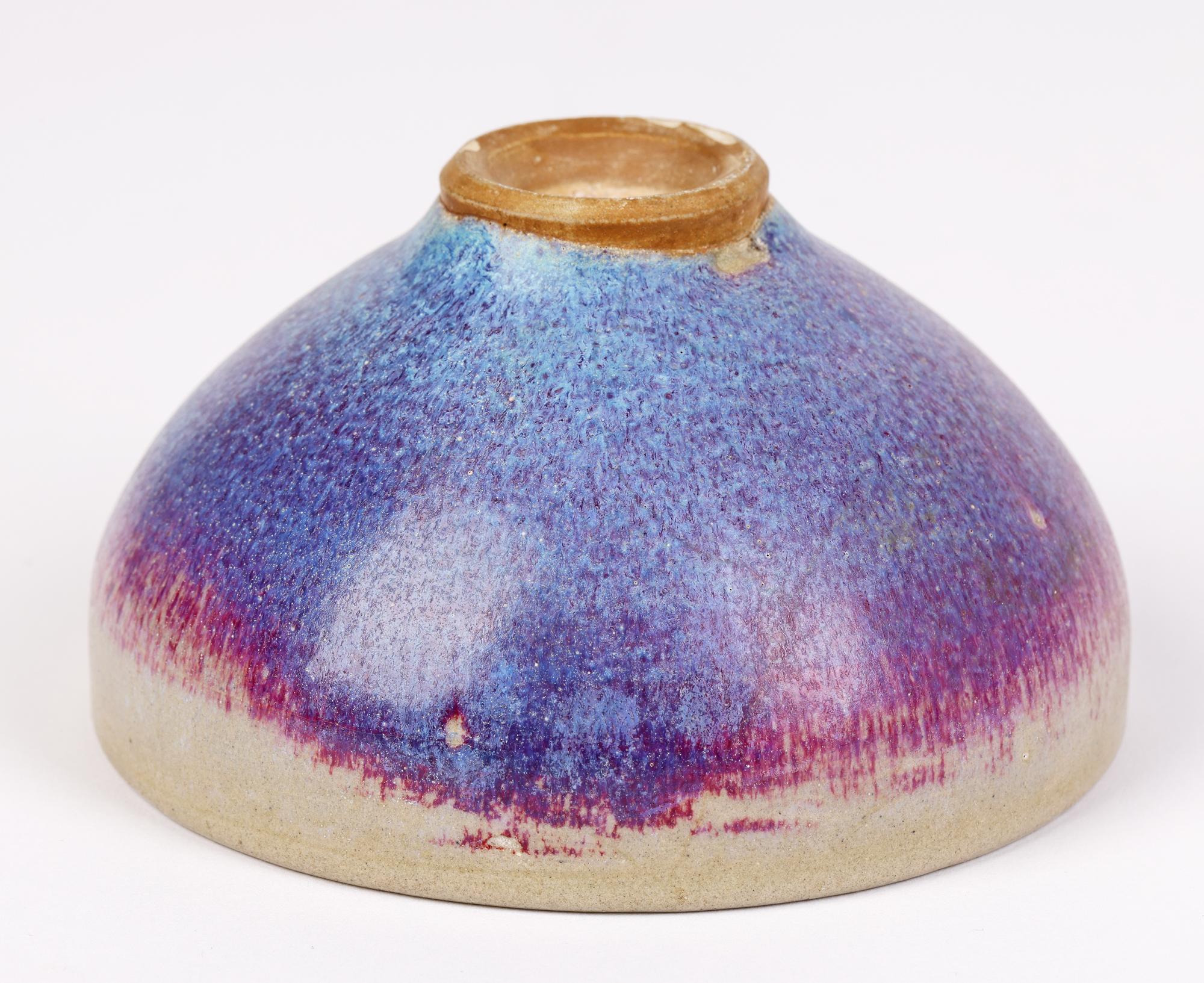 Chinesisch Jun Ware blau & rot Hasenfell glasierte Kunst Keramik Schüssel im Angebot 1