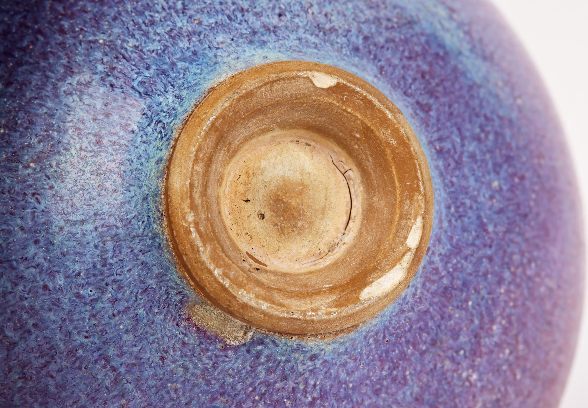 Chinesisch Jun Ware blau & rot Hasenfell glasierte Kunst Keramik Schüssel im Angebot 3