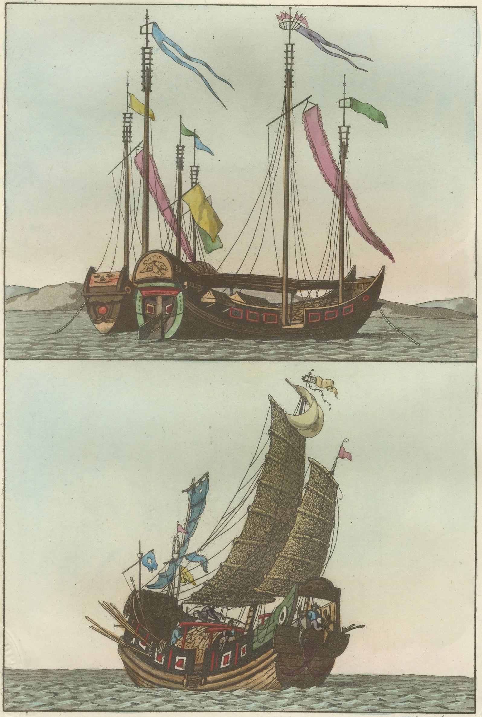 Chinese Junks and Sailing Vessels – Ferrario Il Costume Antico e Moderno, 1815
