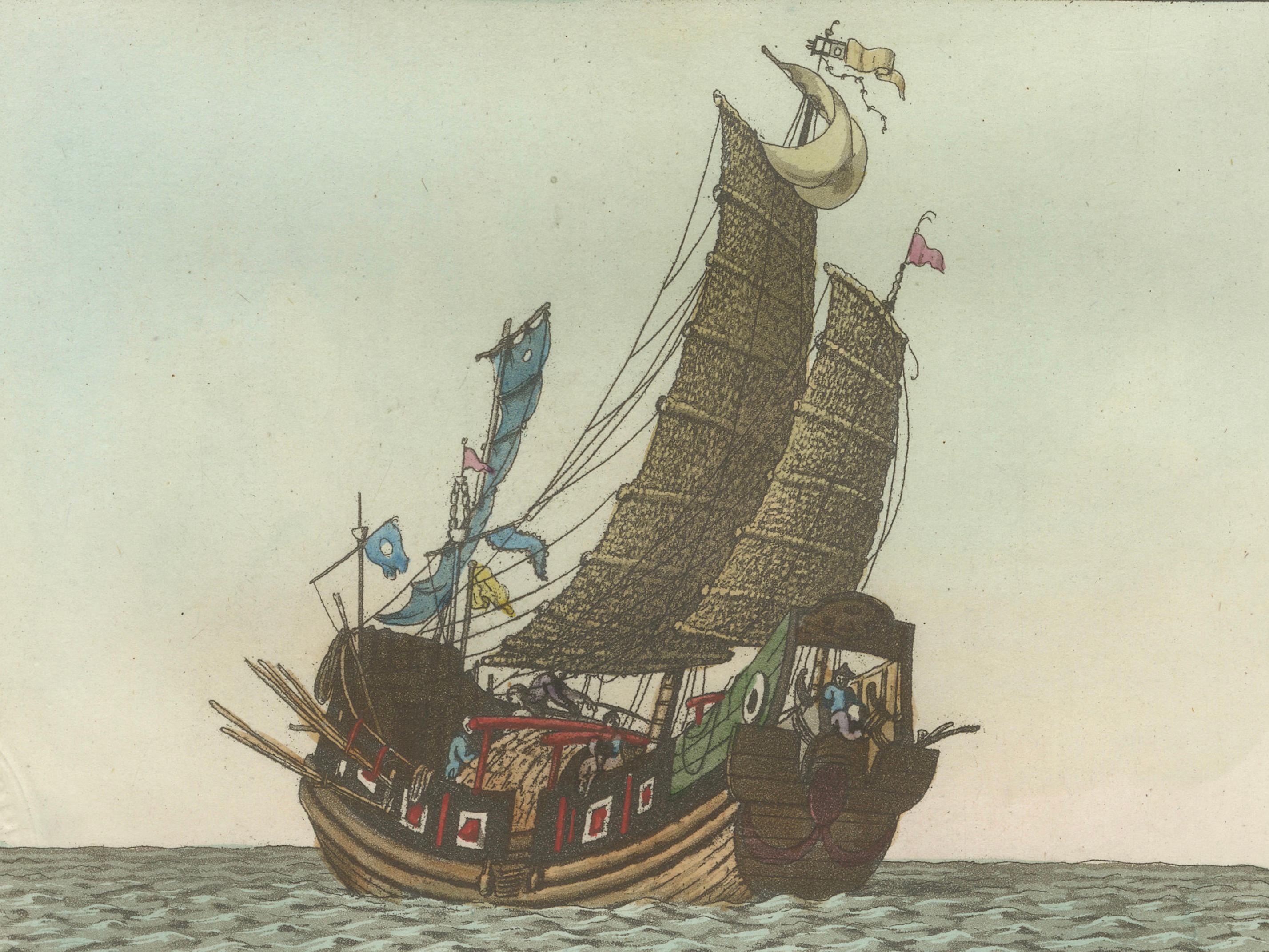 Chinese Junks and Sailing Vessels – Ferrario Il Costume Antico e Moderno, 1815