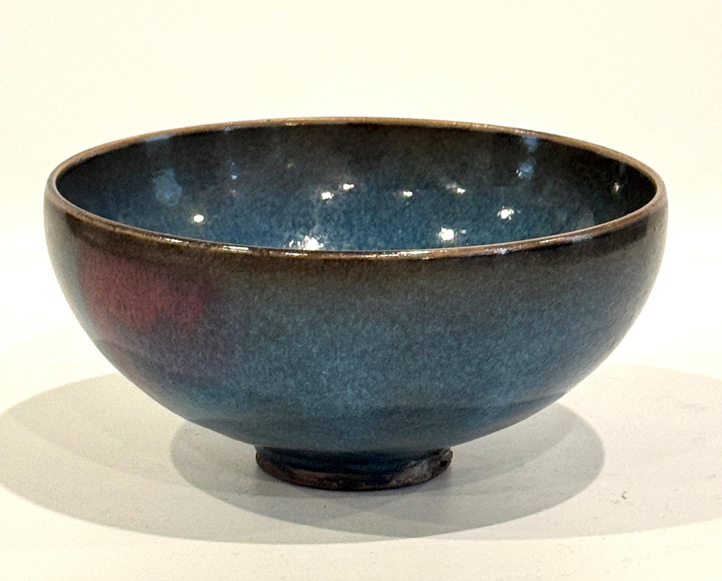 Chinois Bol à glaçure bleu éclaboussé violet de Junyao chinois en vente