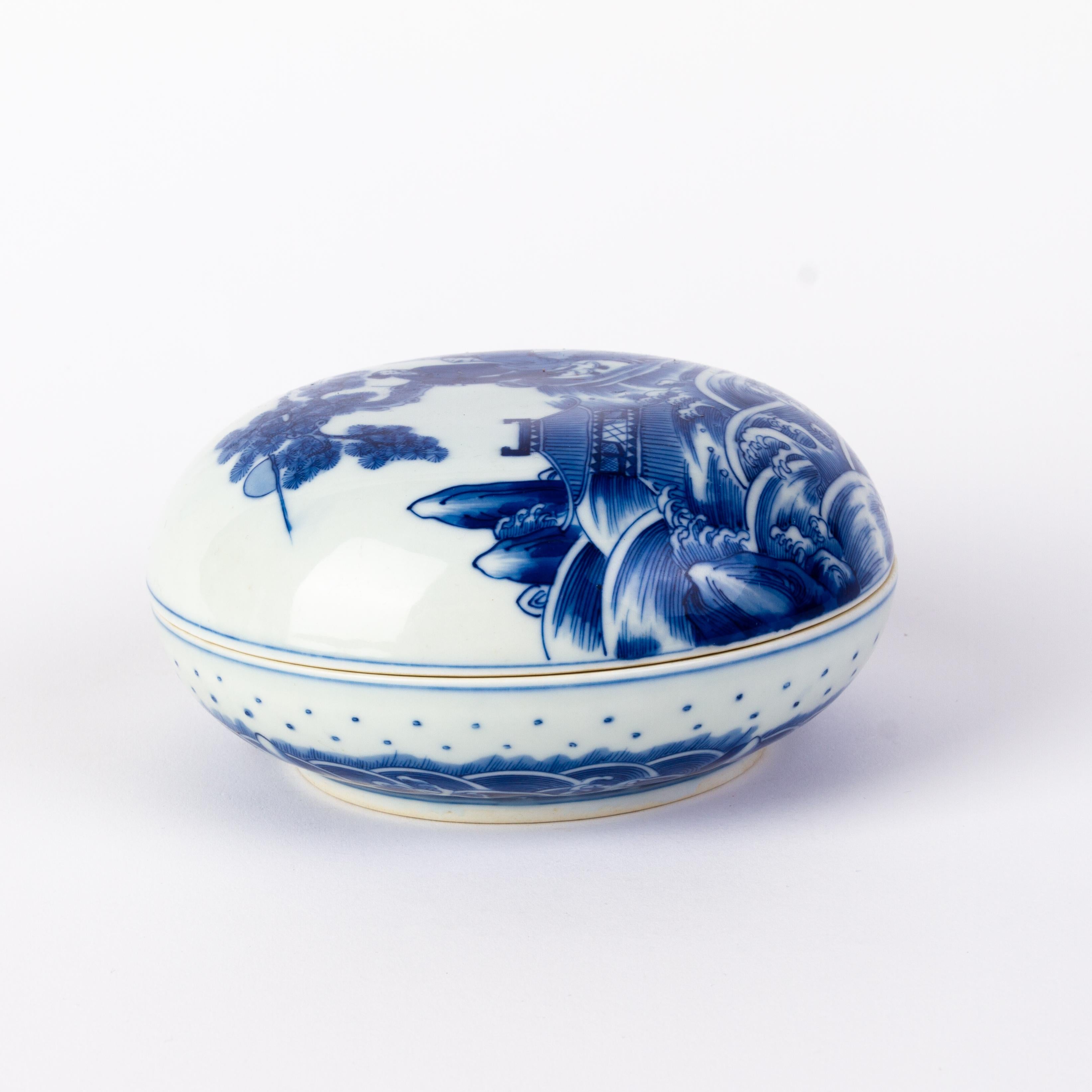 Chinese Kangxi Blue & White Fine Porcelain Lidded Paste Box 18th Century 
Good condition overall with 6 character seal mark on base
From a private collection.
Free international shipping.