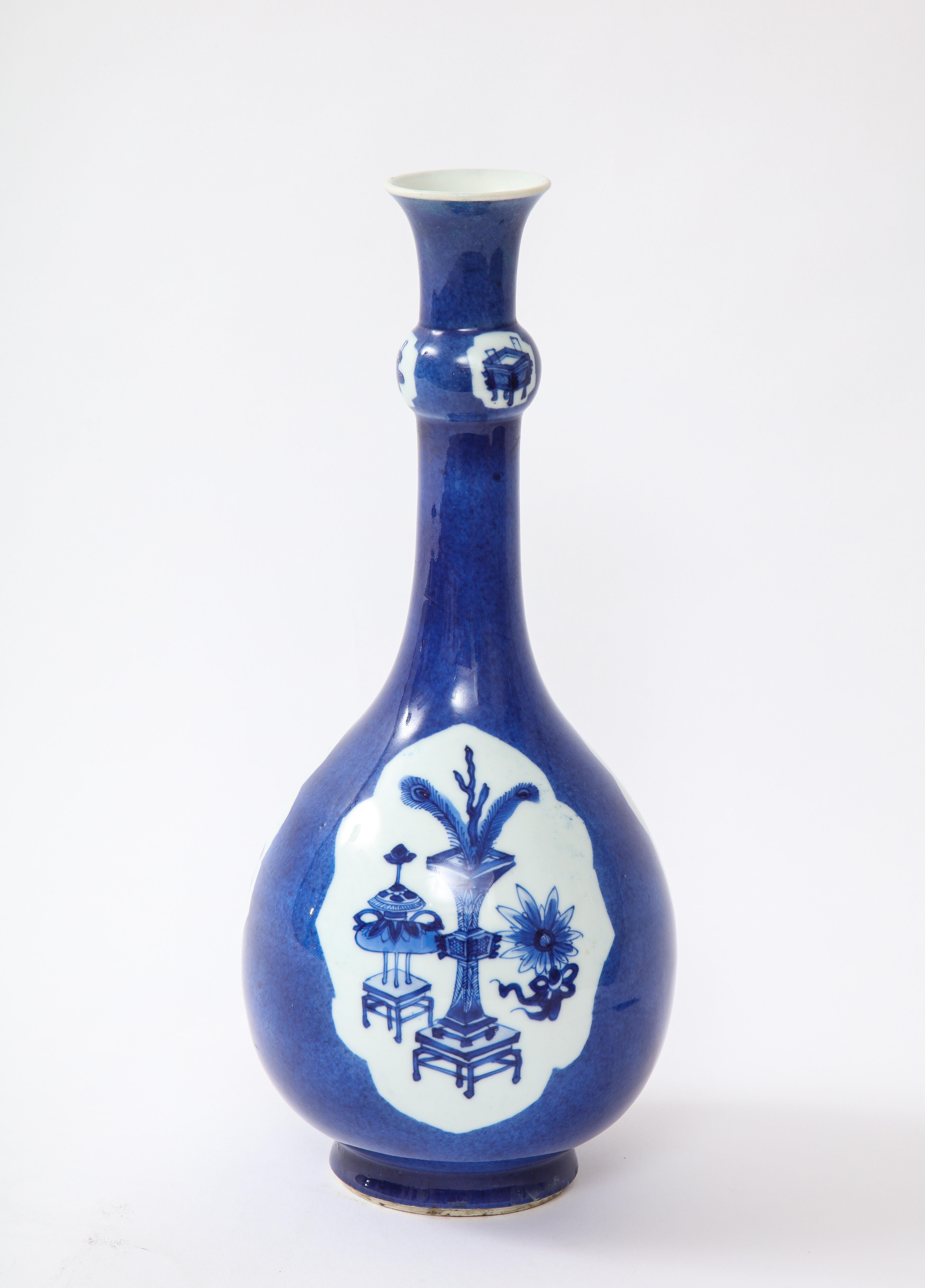 18th Century and Earlier Chinese Kangxi Blue/White Pear Form Porcelain Vase, Collection of Herbert Hoover