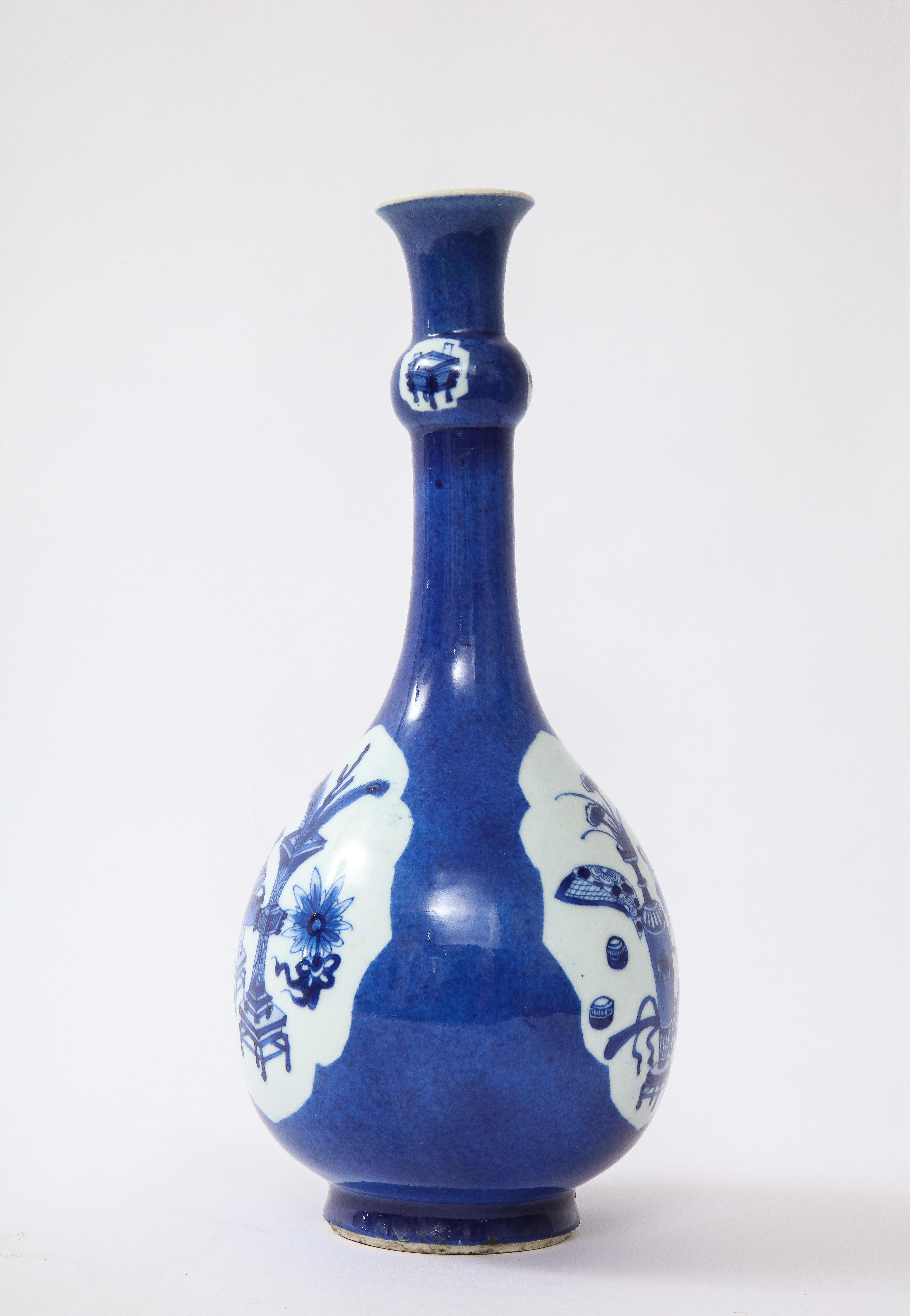 Chinese Kangxi Blue/White Pear Form Porcelain Vase, Collection of Herbert Hoover 1