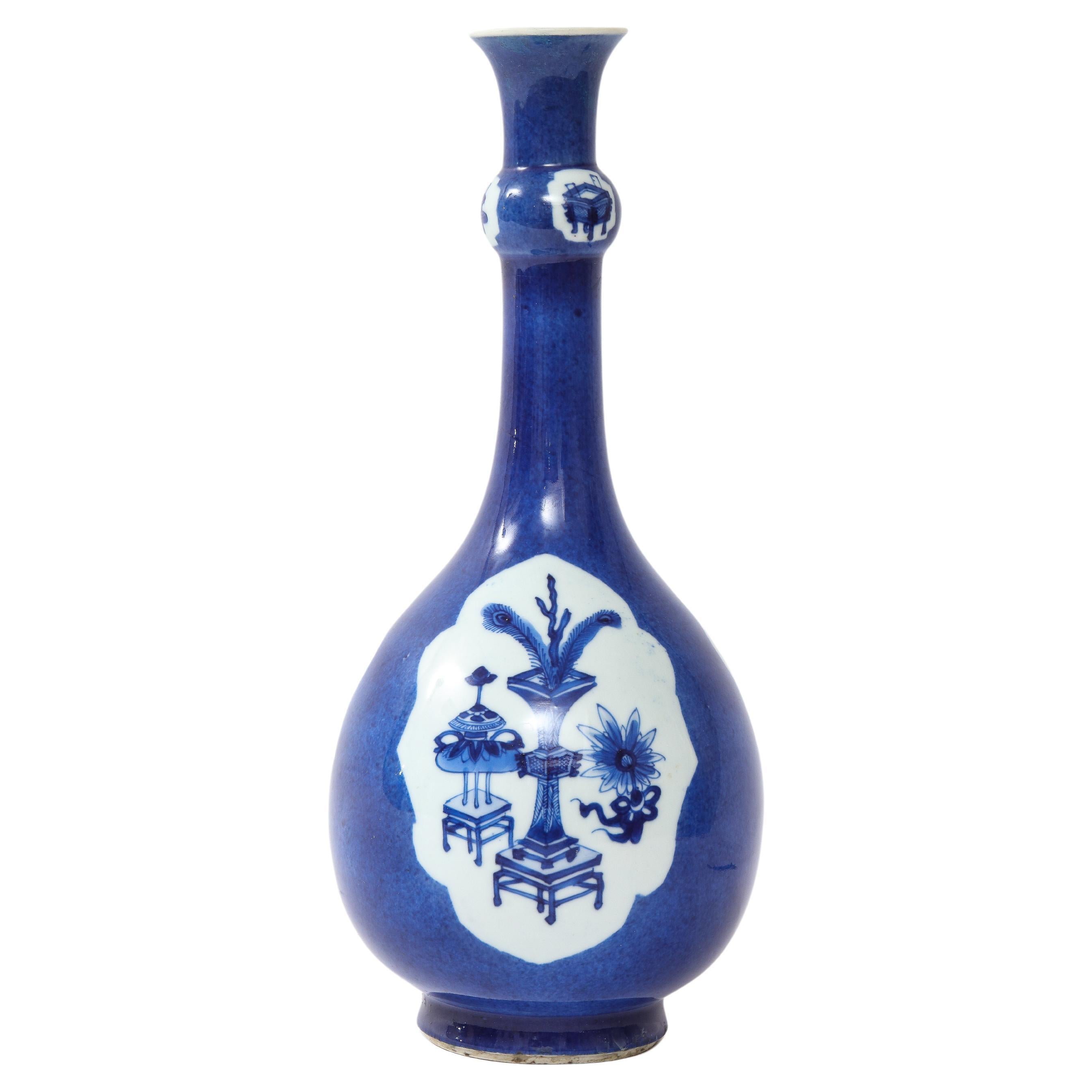 Chinese Kangxi Blue/White Pear Form Porcelain Vase, Collection of Herbert Hoover