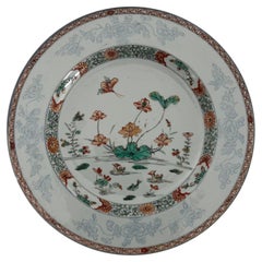 Piatto cinese della dinastia Kangxi, porcellana "Famille Verte", decorato a mano con anatre, CIRCA 1685