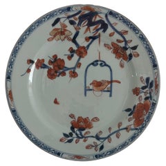Chinese Kangxi Imari Plate Porcelain hand painted Bird on Perch, Qing Ca 1710