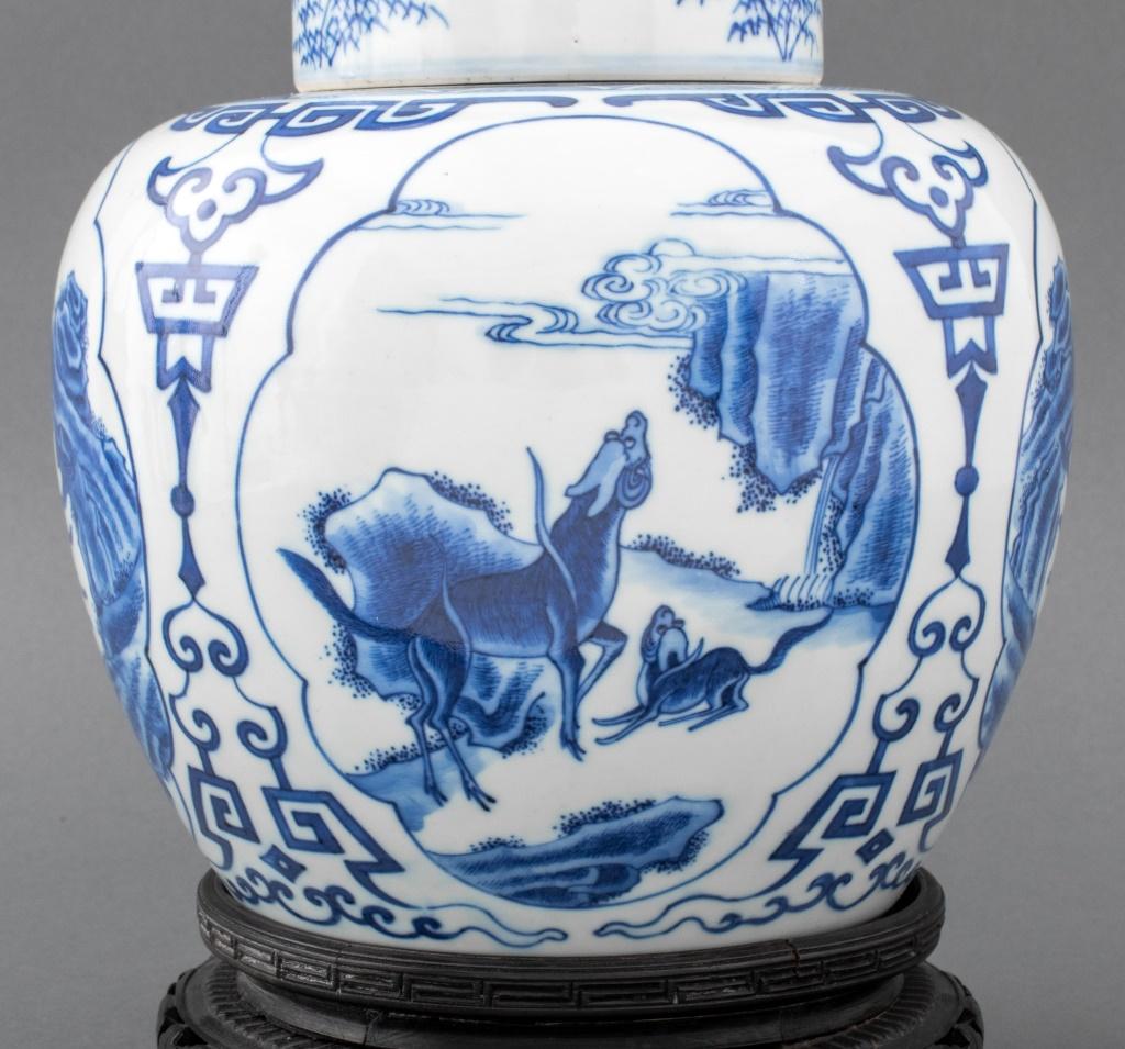 19th Century Chinese Kangxi Mark Porcelain Ginger Jars, Pair For Sale