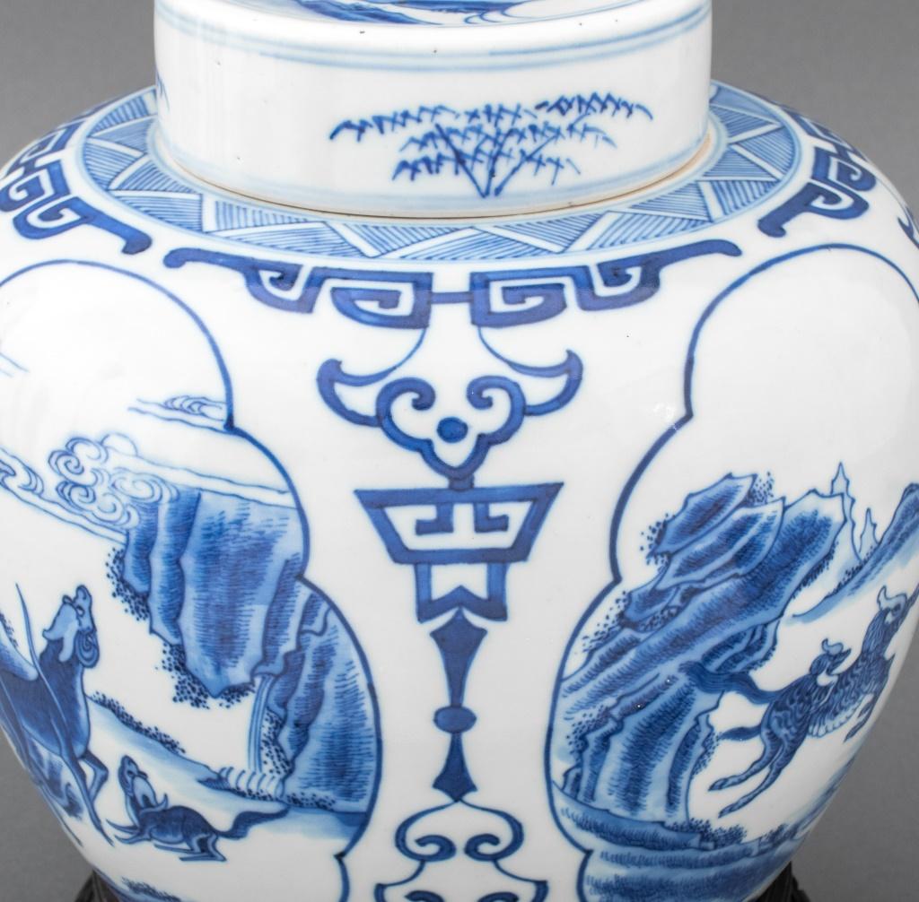 Chinese Kangxi Mark Porcelain Ginger Jars, Pair For Sale 1
