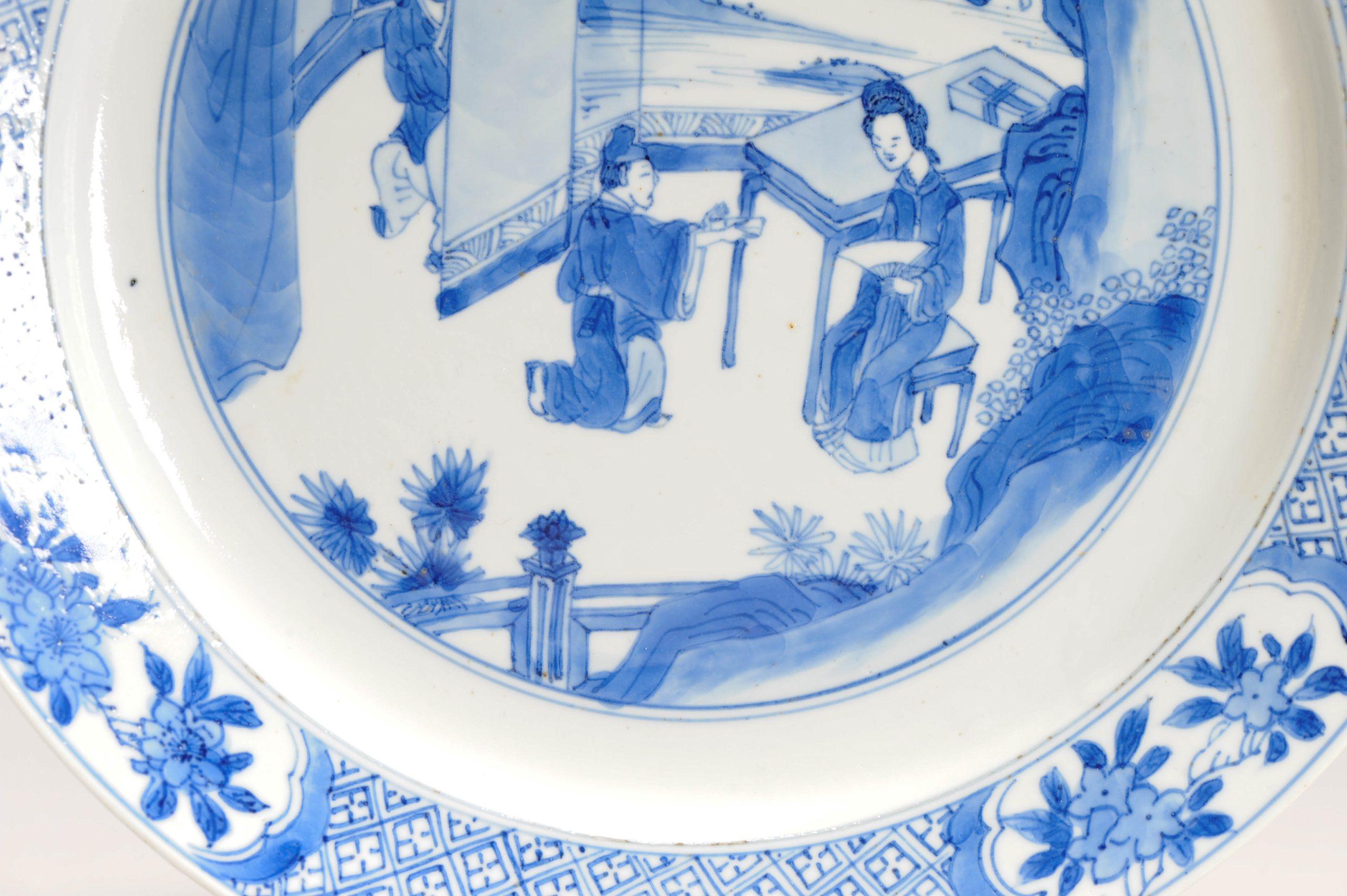 Chinese Kangxi Period Porcelain Dish Romand of the Western Chamber Marked For Sale 9