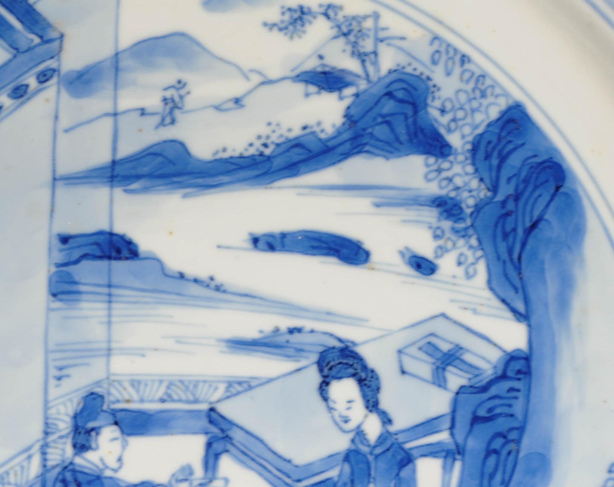 We were lucky enough to acquire this very nice dish with a beautifully painted scene of the Romance of the Western Chamber. We think this is the story of Yinying receiving good news delivered by the page boy.

This is a story from the Romance of the