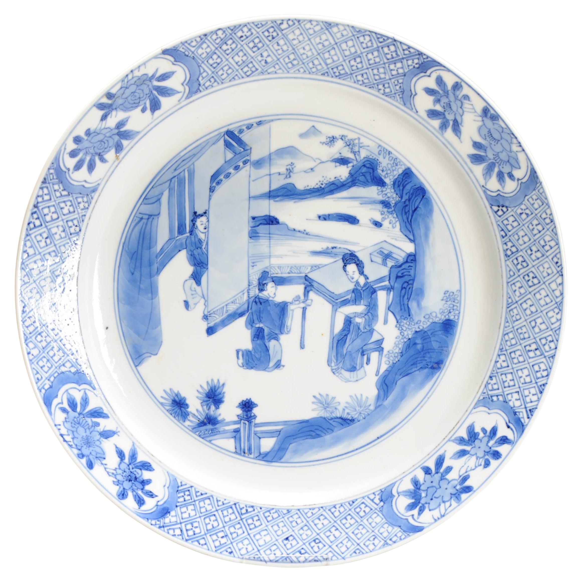 Chinese Kangxi Period Porcelain Dish Romand of the Western Chamber Marked