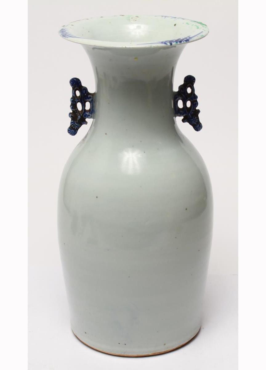 Chinese Export Chinese Kangxi Revival Porcelain Vase in Blue and White Underglaze