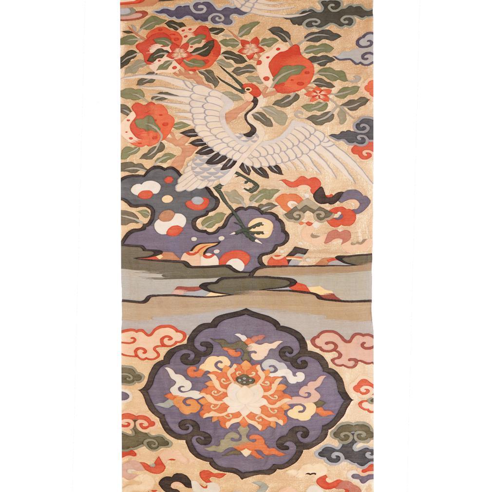Woven Chinese Kesi 'Silk Tapestry Weave' Chair Cover Panel, Qing Dynasty For Sale