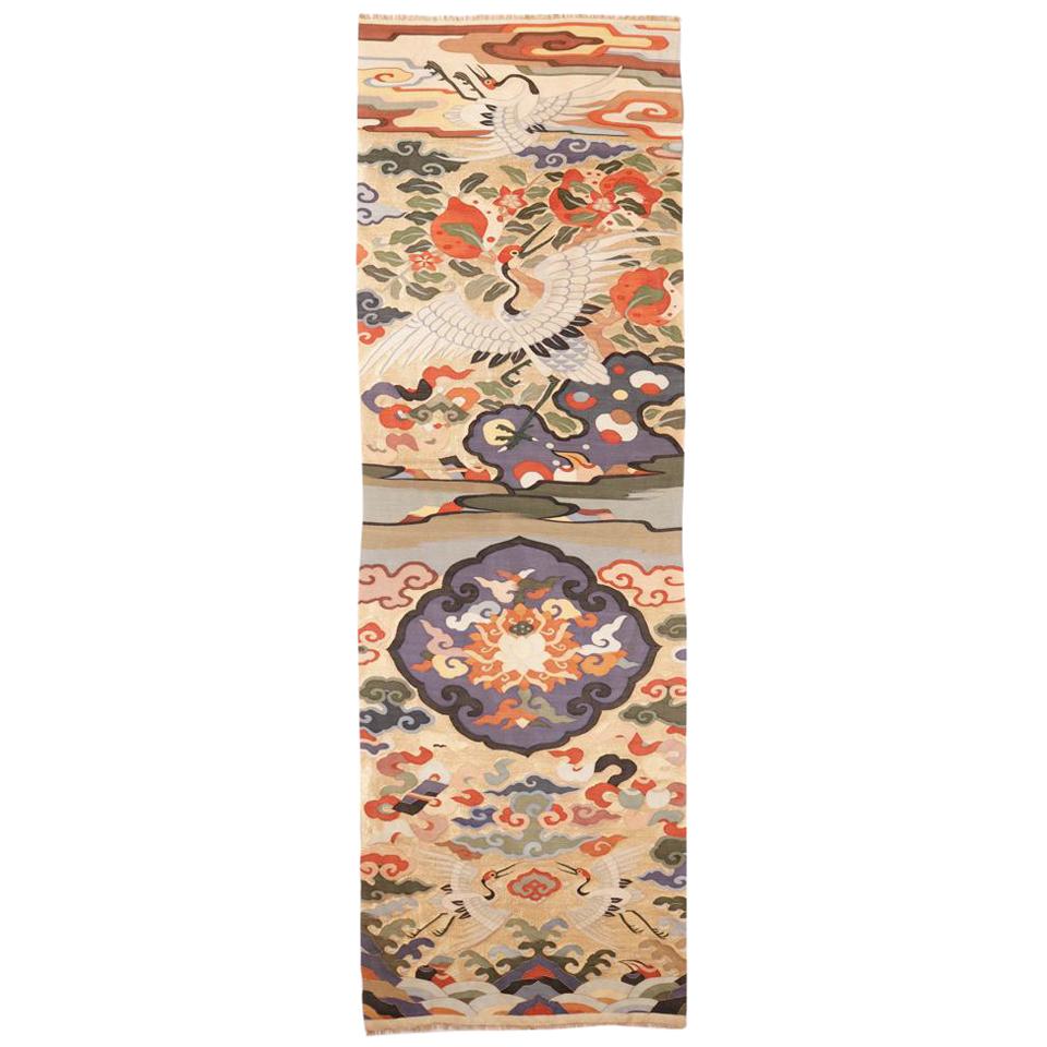 Chinese Kesi 'Silk Tapestry Weave' Chair Cover Panel, Qing Dynasty For Sale