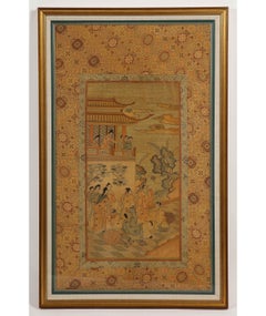 Chinese Kesi (Silk Tapestry Weave) Panel with a Palace Scene, Qing Dynasty