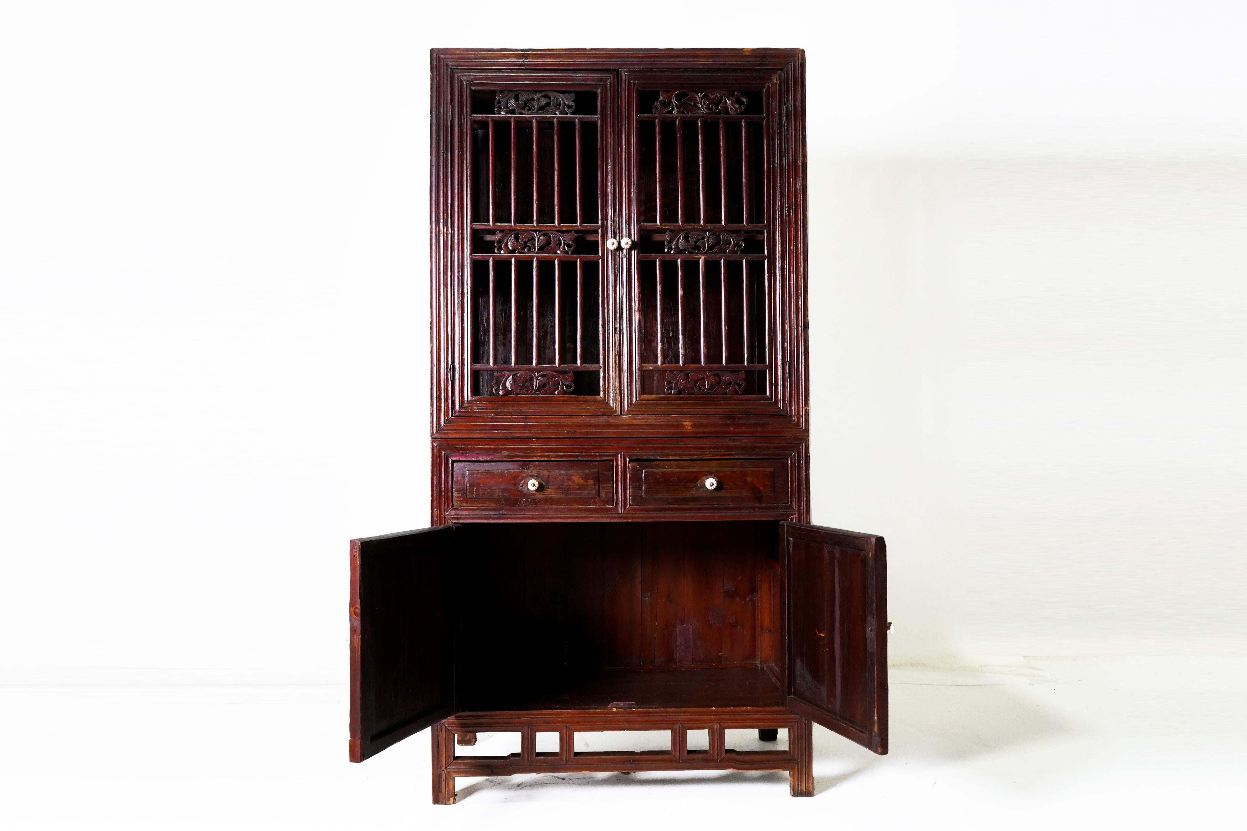 Chinese Kitchen Cabinet with Lattice Doors 4