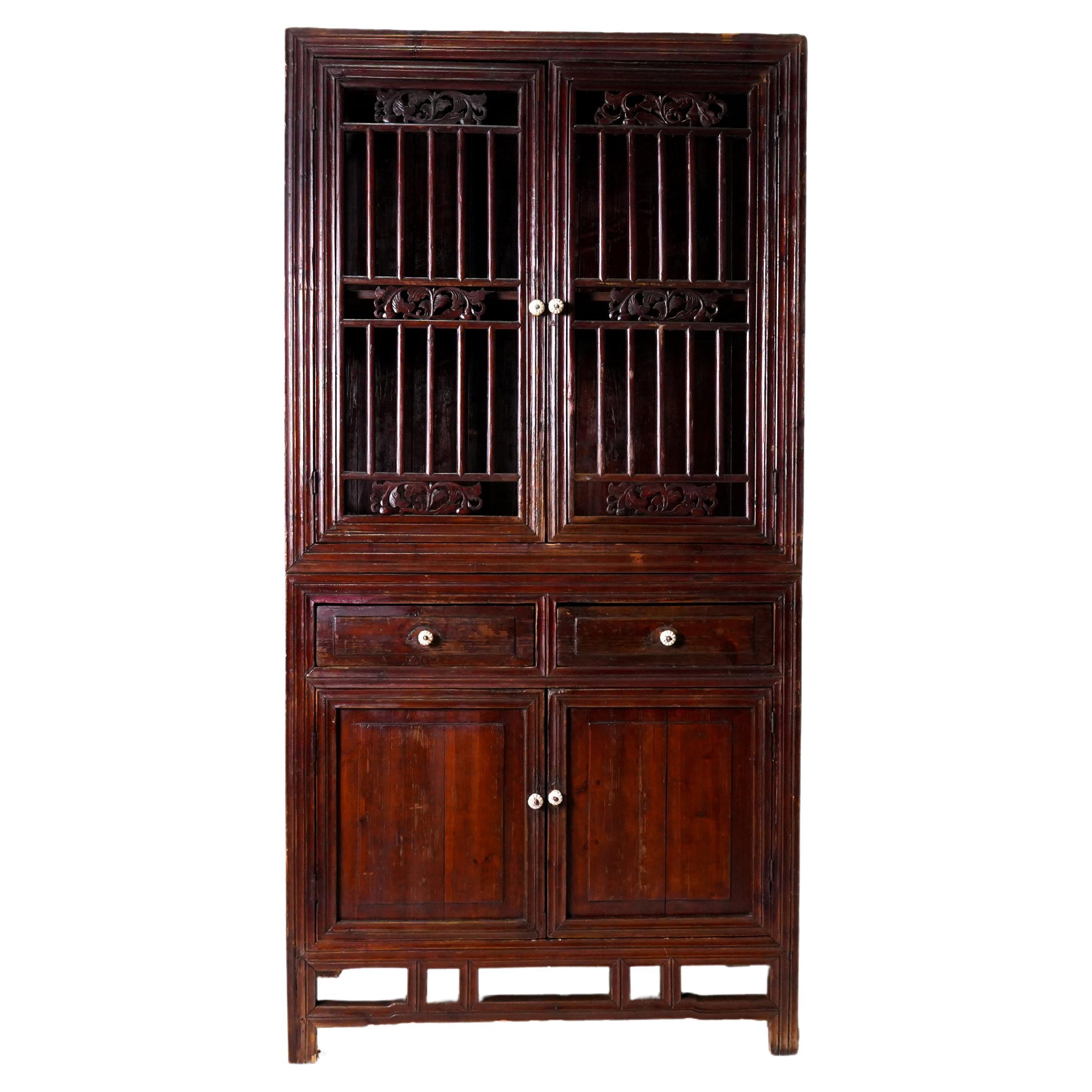 Chinese Kitchen with Lattice Doors For Sale at 1stDibs