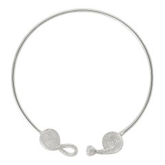 Collier à nœuds chinois, métal argenté
