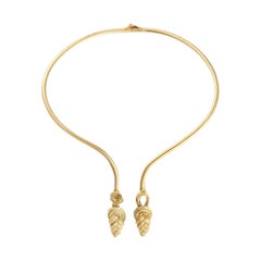 Collier chinois en or en forme de serpent à nœuds