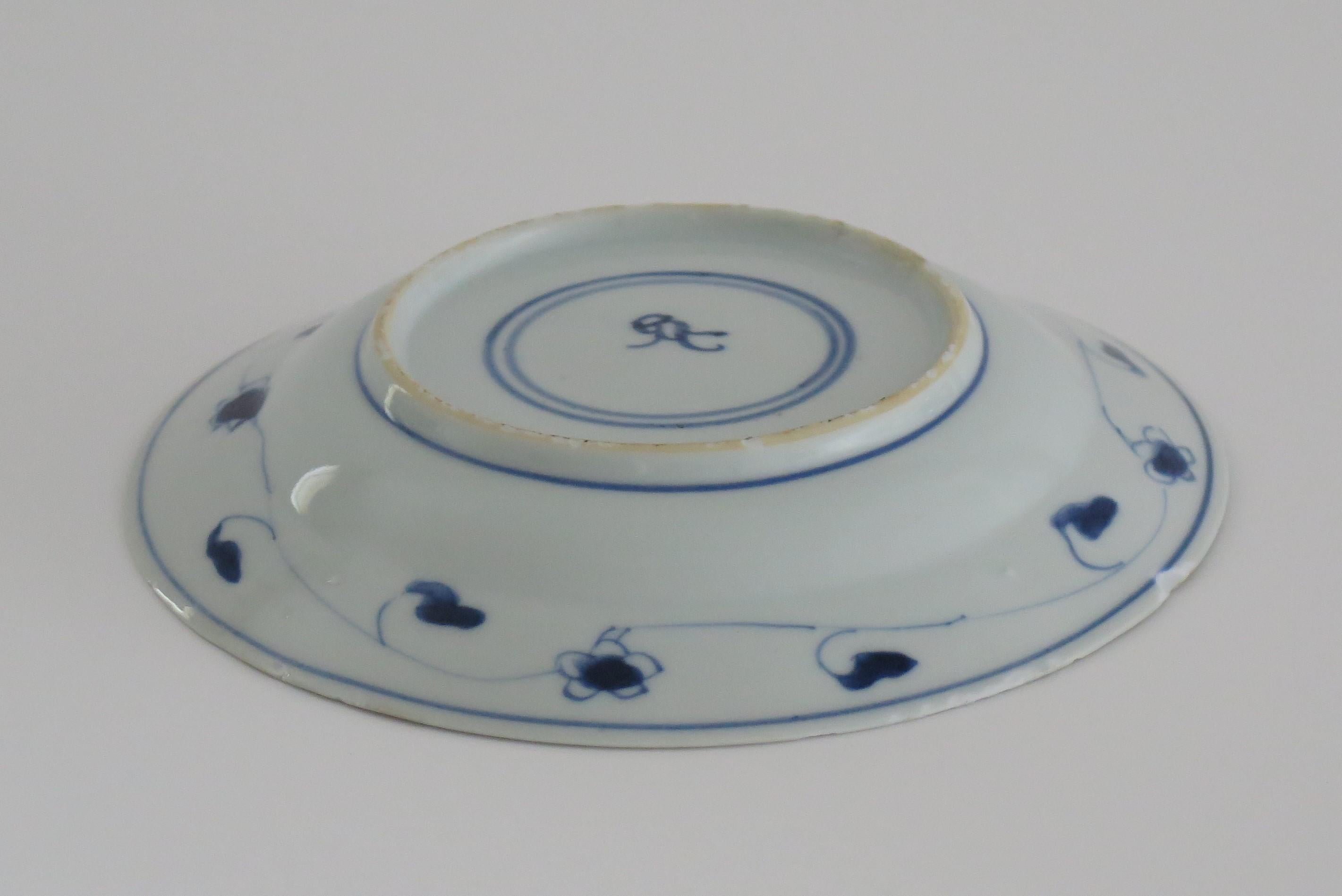 Chinesischer Kraak-Teller oder Schale aus Porzellan in Blau und Weiß, Ming Wanli, ca. 1610 im Angebot 4