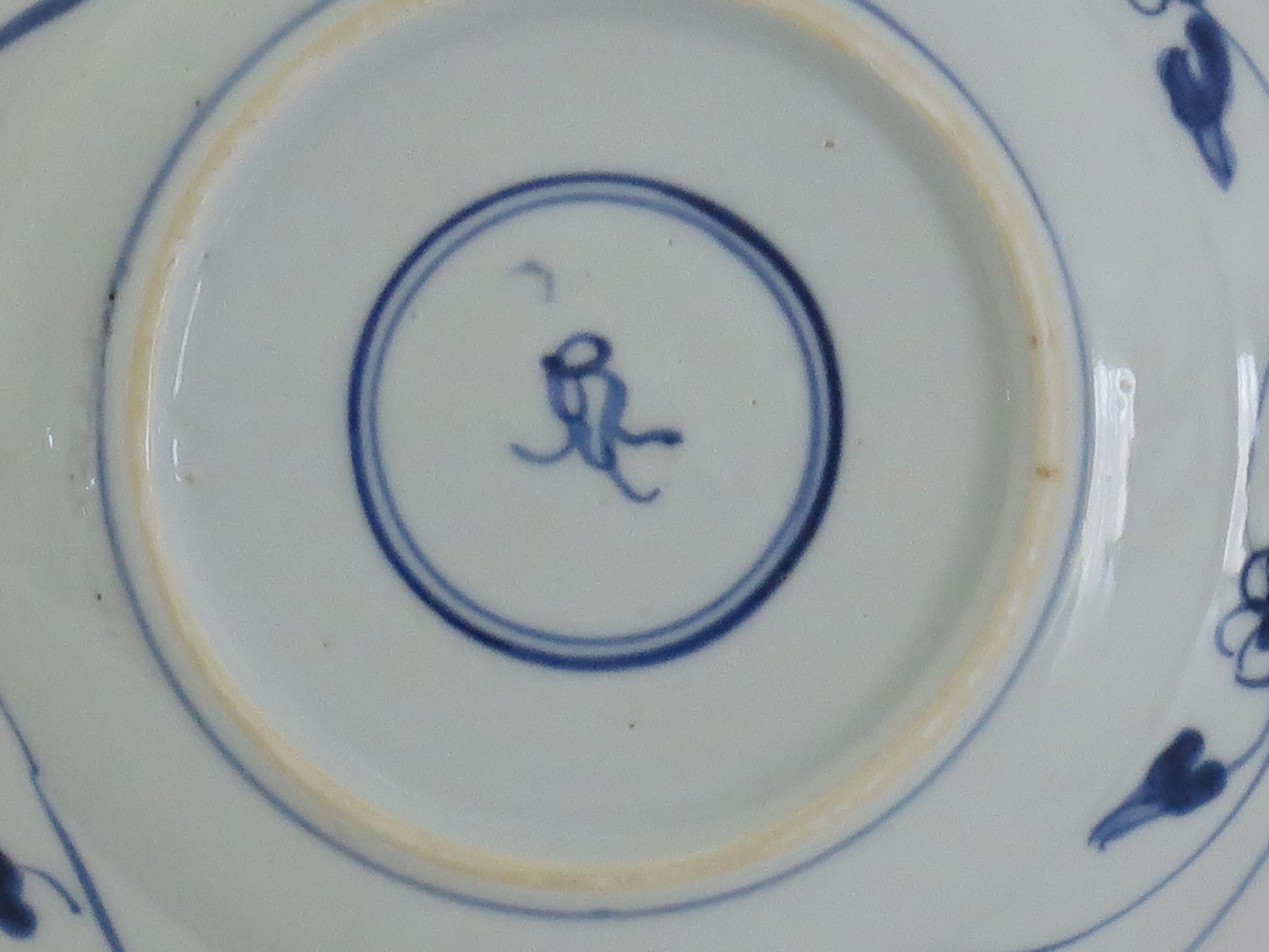 Chinese Kraak period Plate or Dish Porcelain Blue and White, Ming Wanli, Ca 1610 For Sale 11
