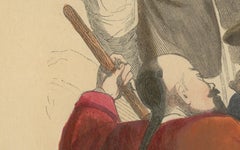 Chinese Laborers Gambling in Traditional Attire from Wahlen's 1844 Lithographs