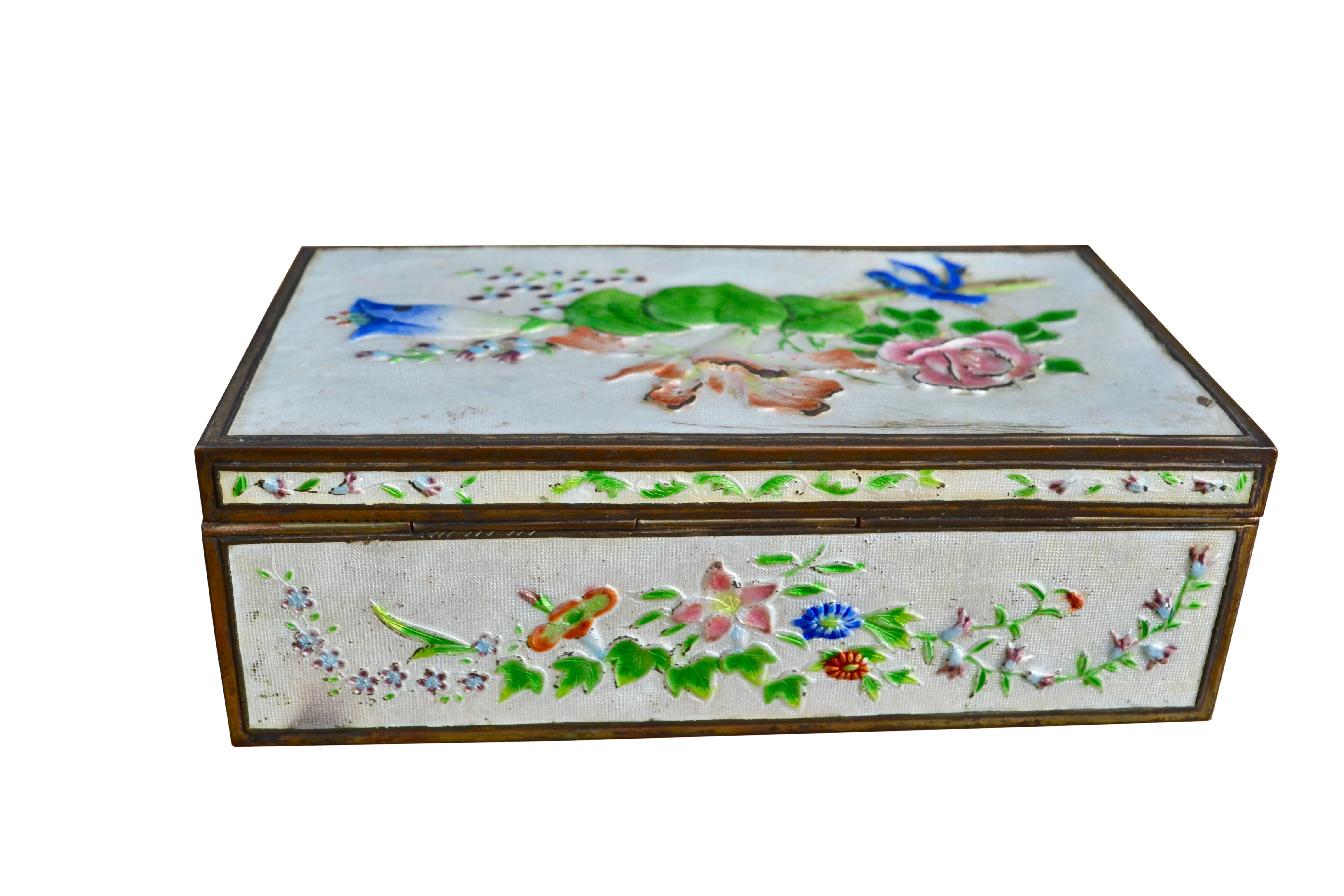 Hand-Painted Chinese Lacquer Box For Sale
