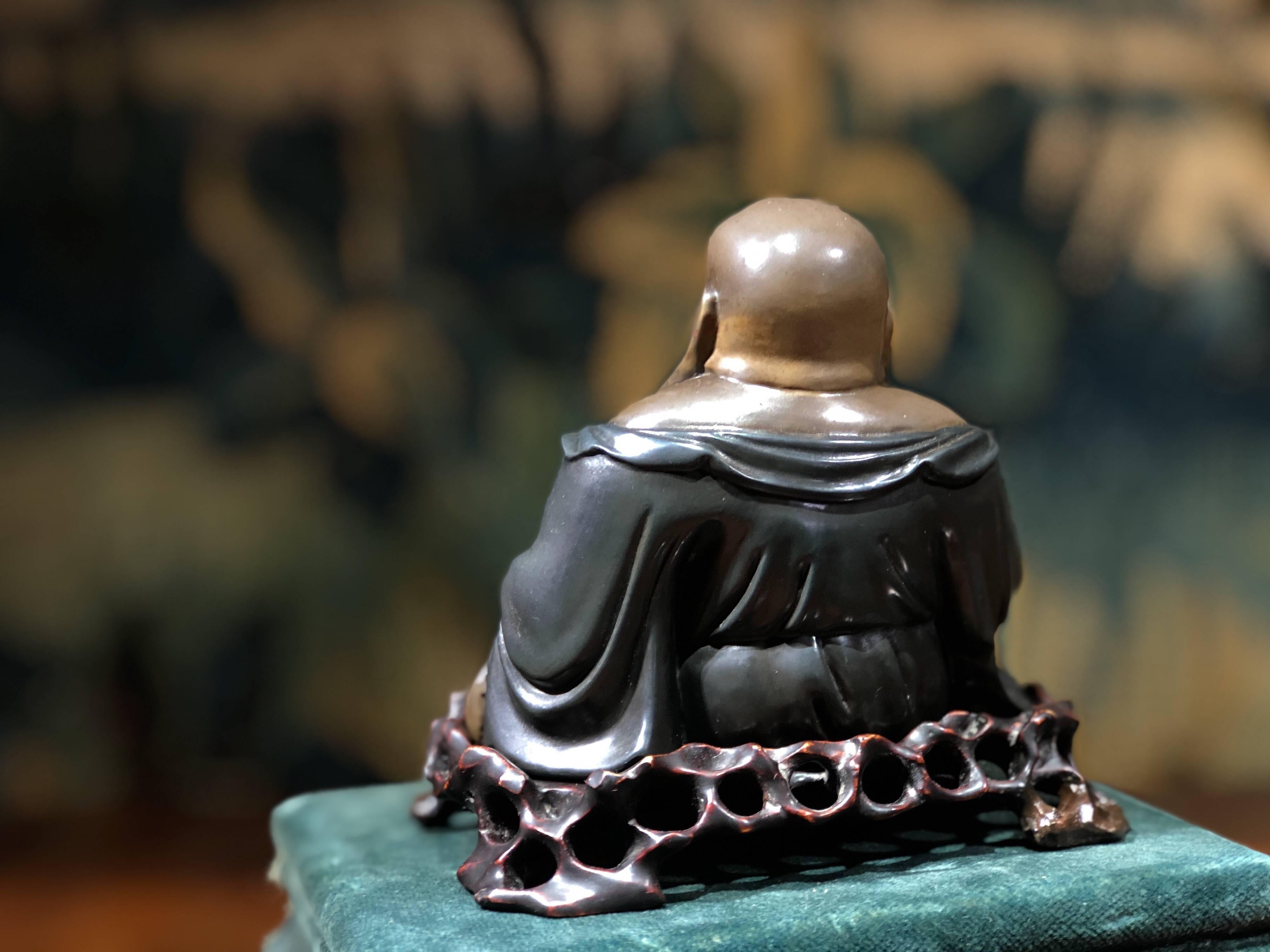 Chinese Lacquer Buddha and Stand, Du Hua, FooChow, circa 1900 For Sale 2