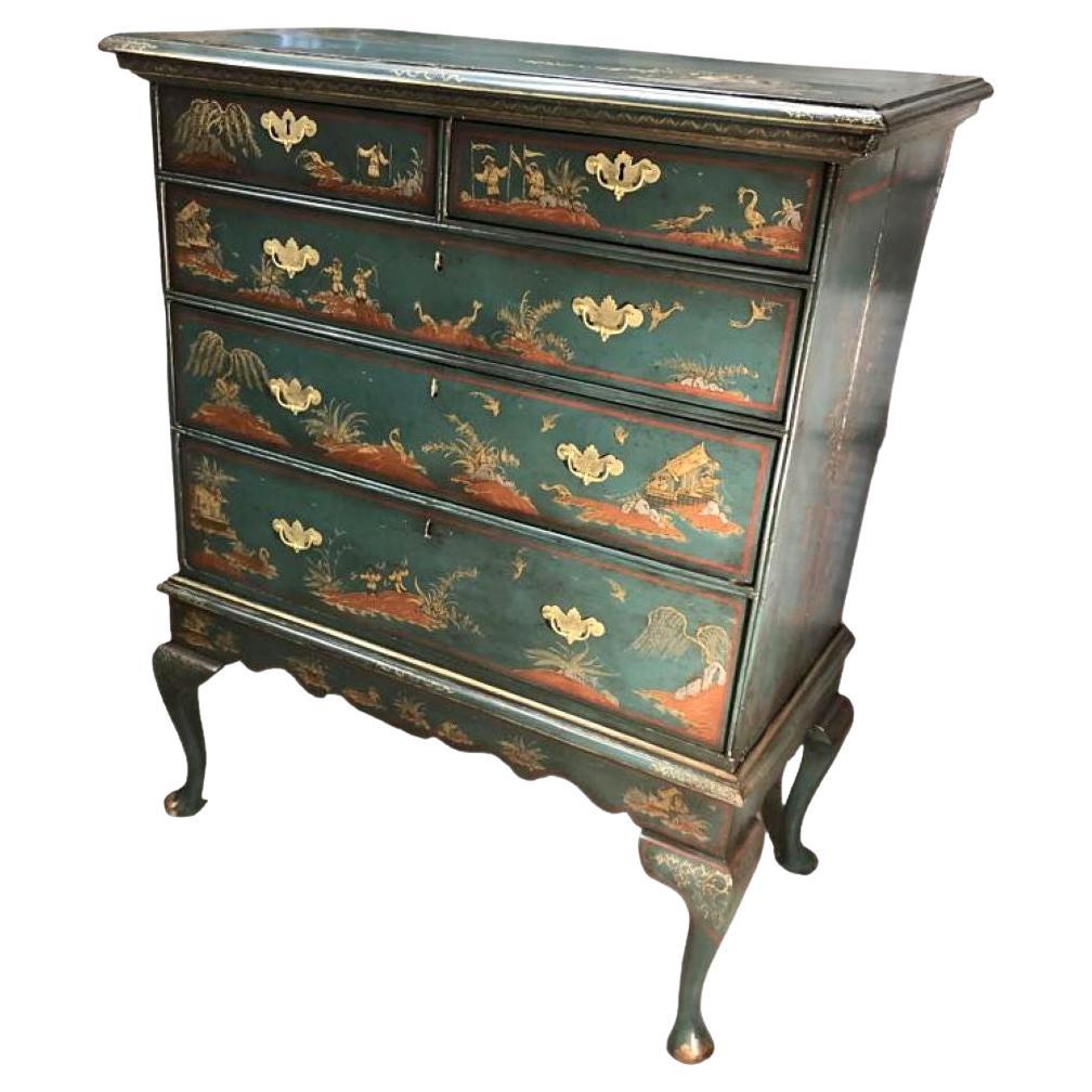 Chinese Lacquer Chest of Drawers on Stand