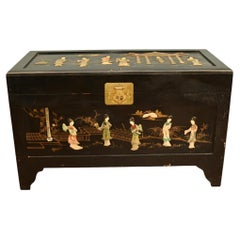 Chinese Lacquer Coffer Storage Box Antique Wedding Chest 1920